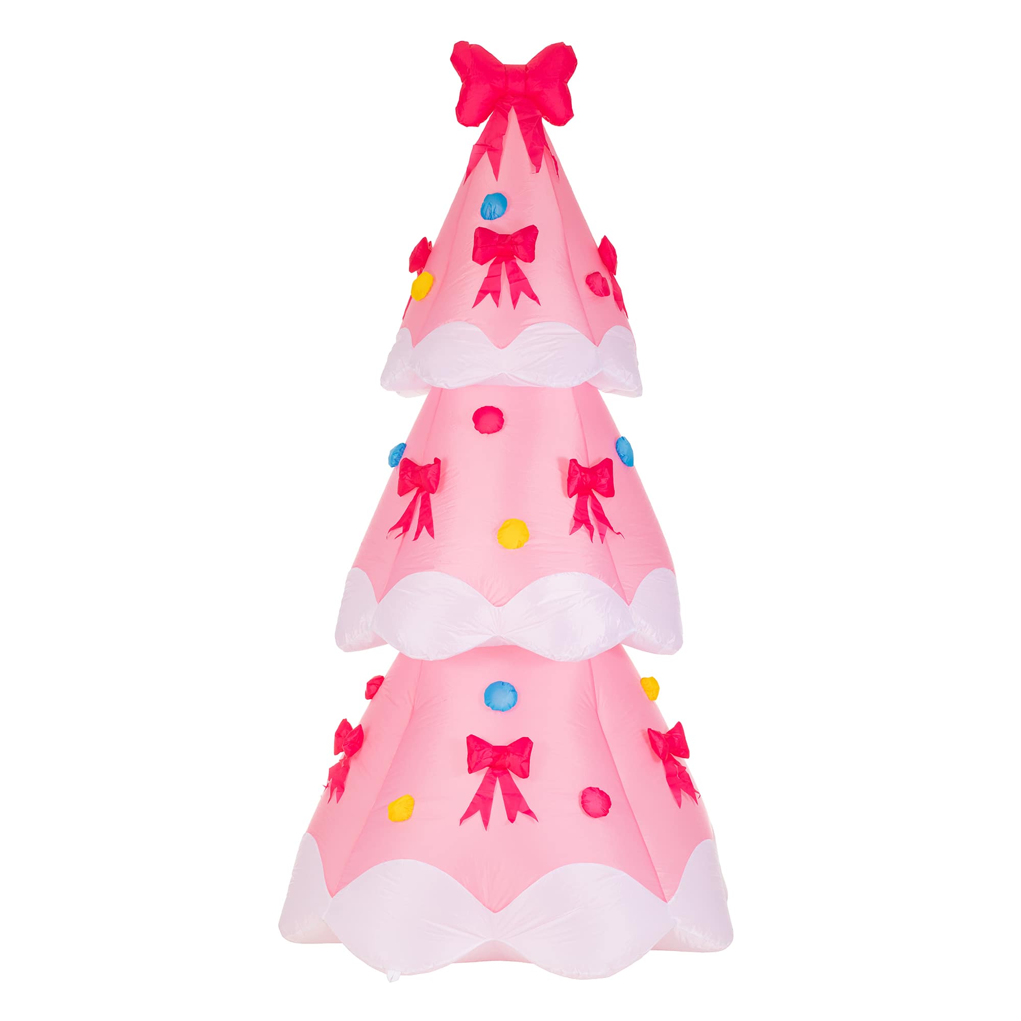 Glitzhome® 7FT Lighted Inflatable Bows Christmas Tree Decor