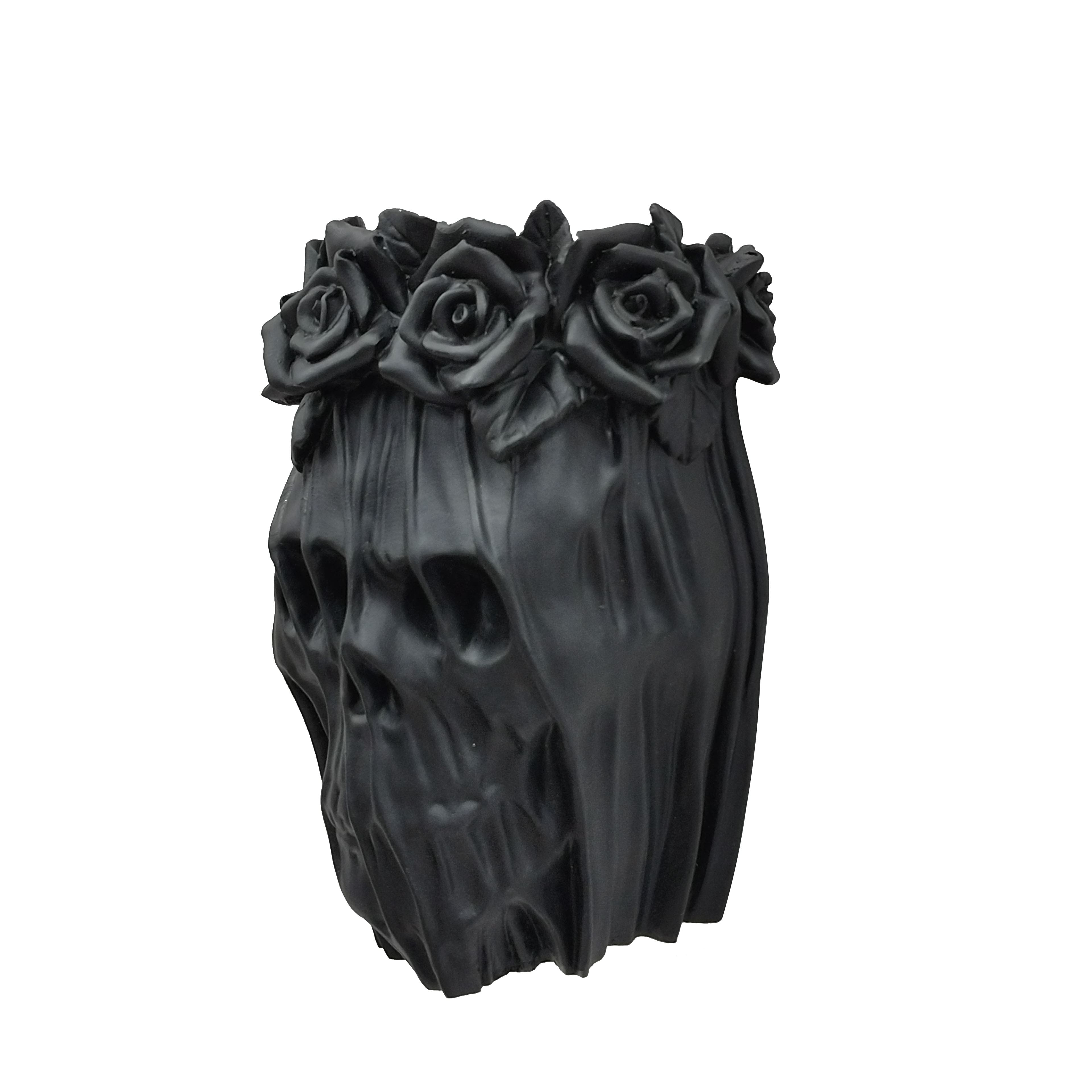 6.75" Black Skull Veil Bust Container by Ashland®