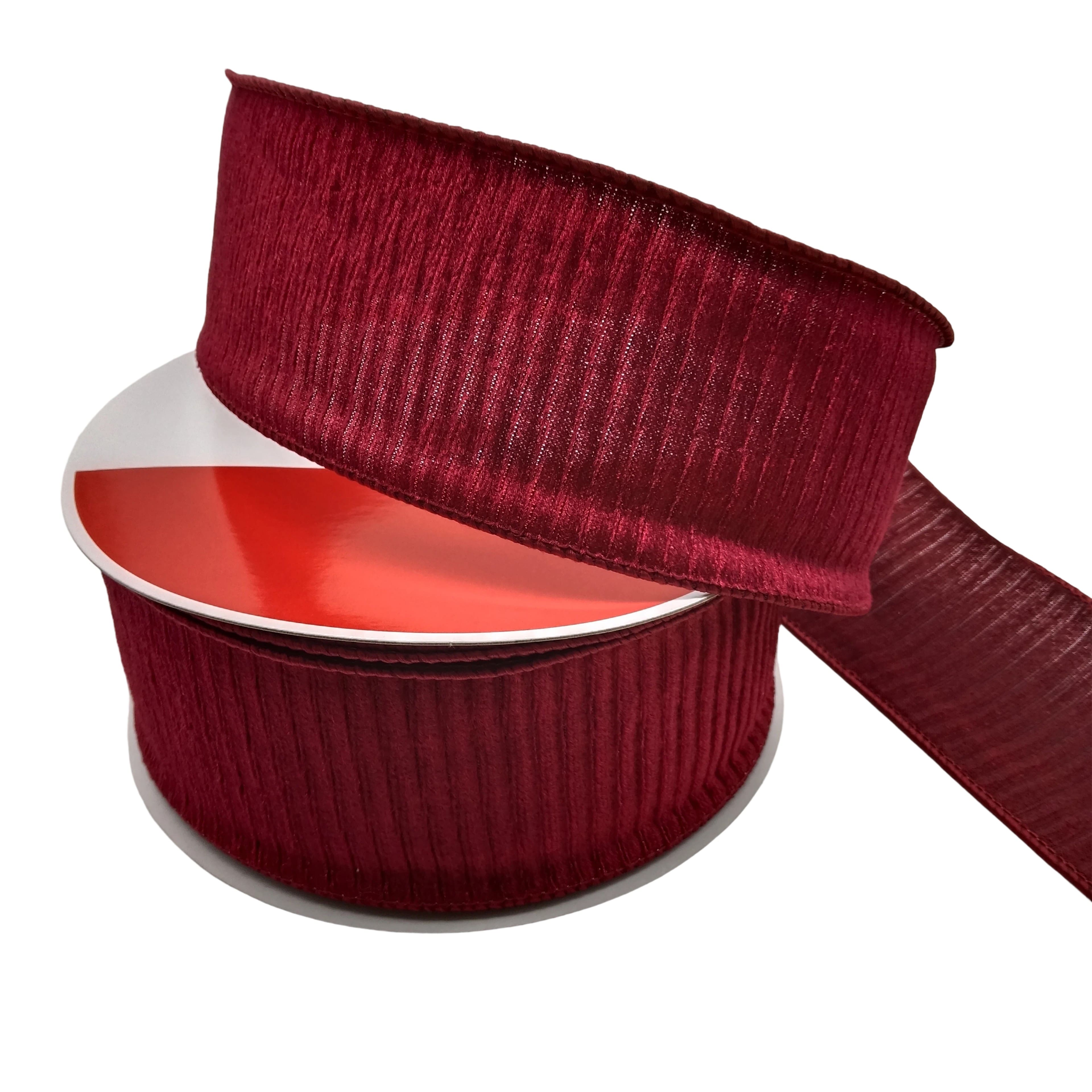 2.5" x 20yd. Burgundy Ribbed Velvet Wired Jumbo Ribbon by Celebrate It®