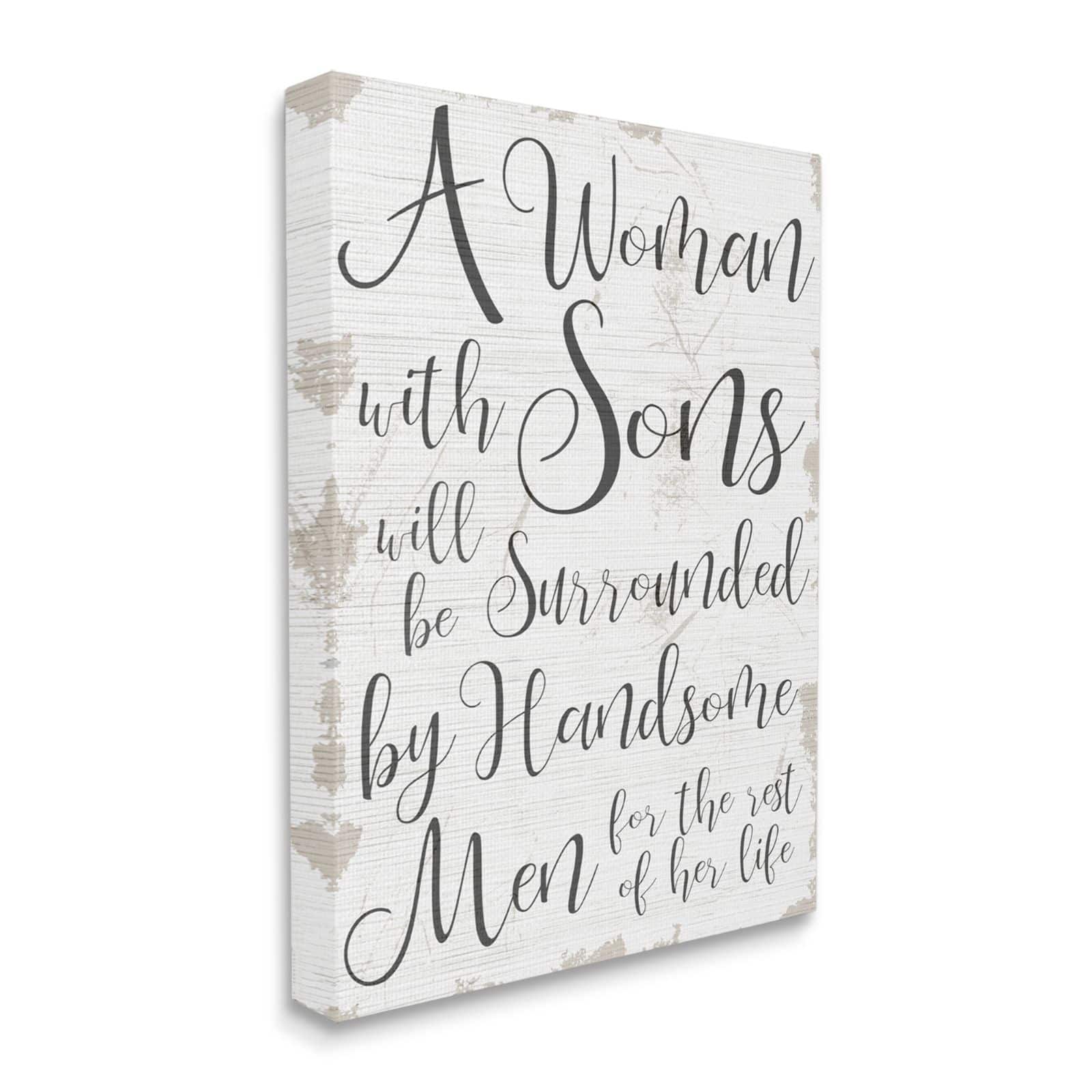 Stupell Industries Handsome Sons Home Family Inspirational Word Textured Design Canvas Wall Art