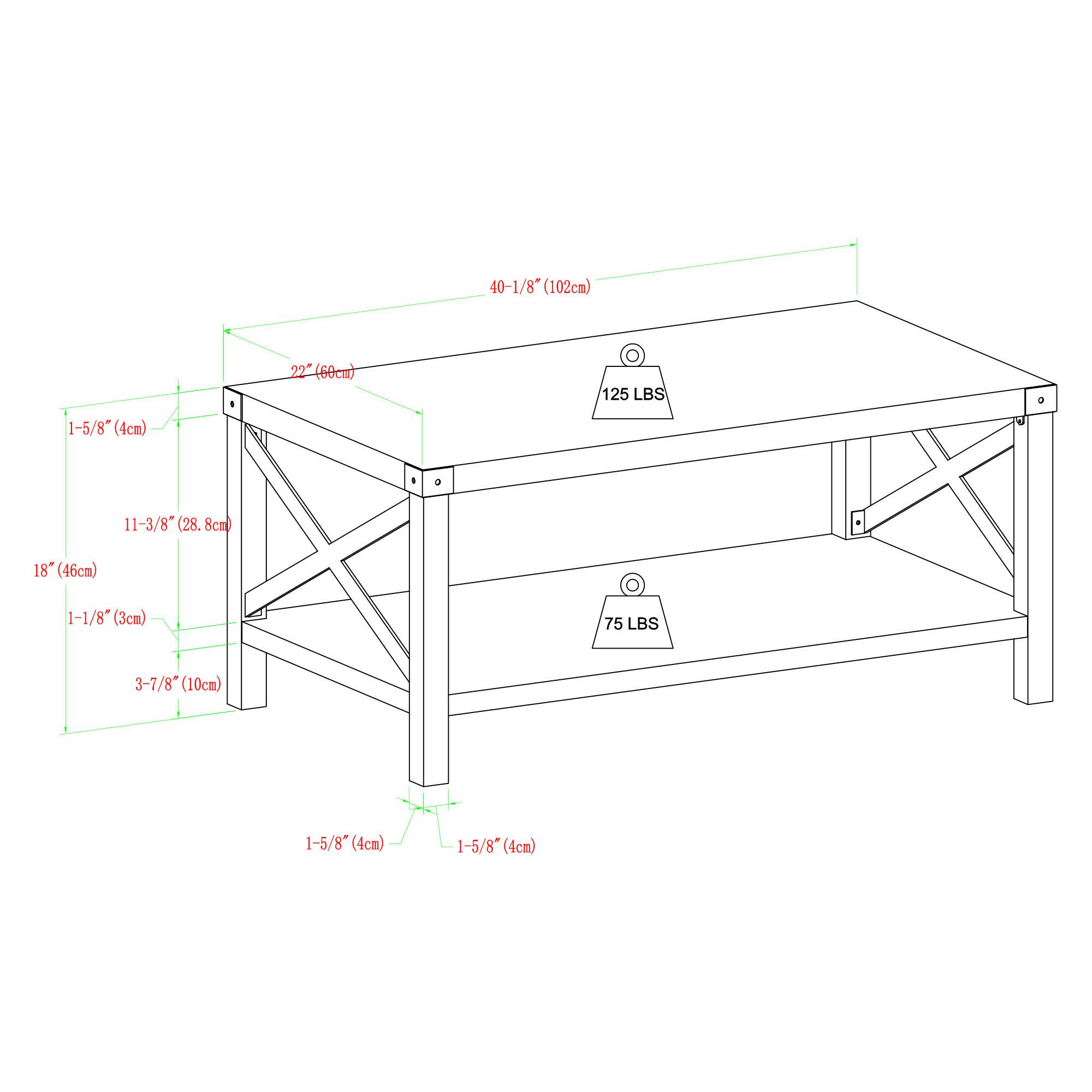 Dark Walnut Metal X Rustic Wood Coffee Table