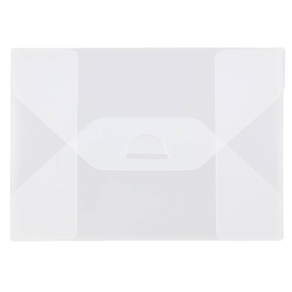 JAM Paper 4.25" x 6.25" Clear Frost Tuck Flap Closure Plastic Envelope
