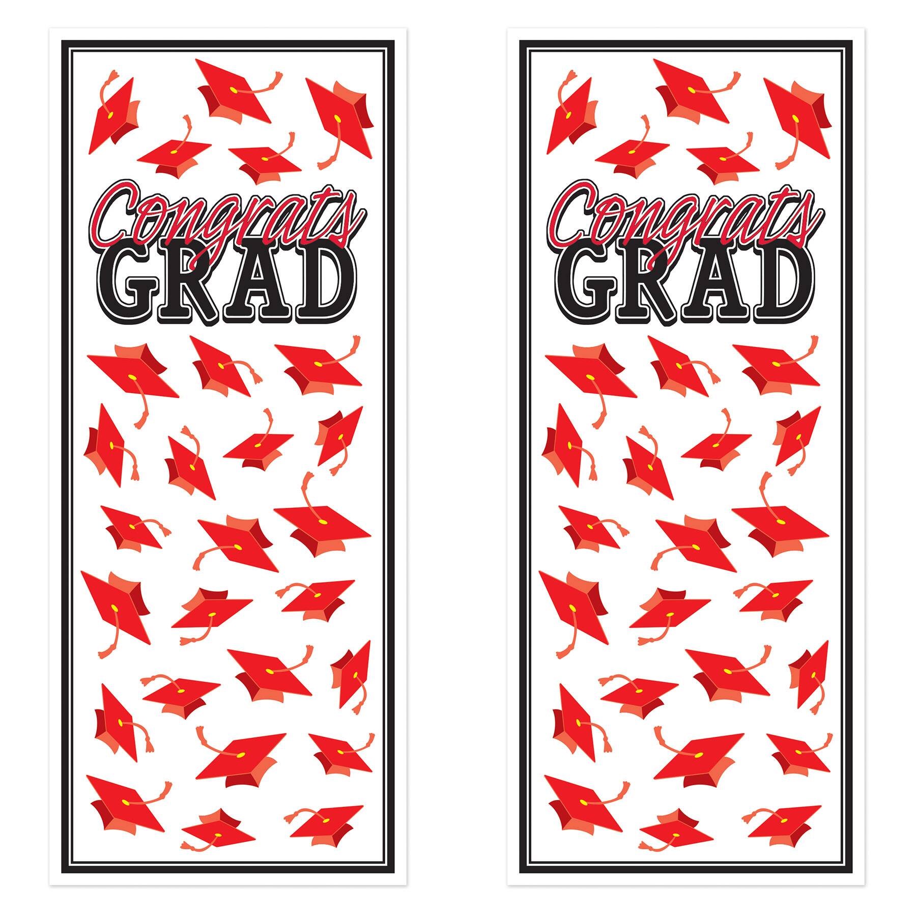 Beistle Congrats Grad Door Covers, 2ct. in Red | 6ft x 30" | Michaels®