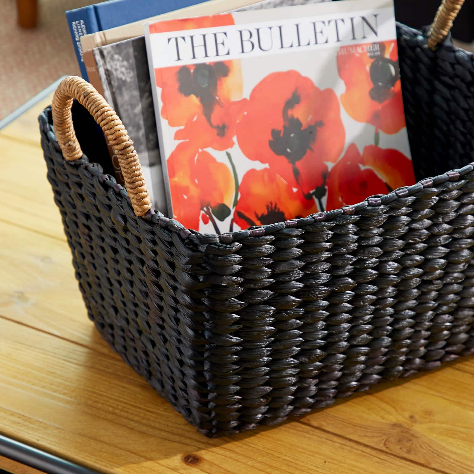 Black Banana Leaf Eclectic Storage Basket Set