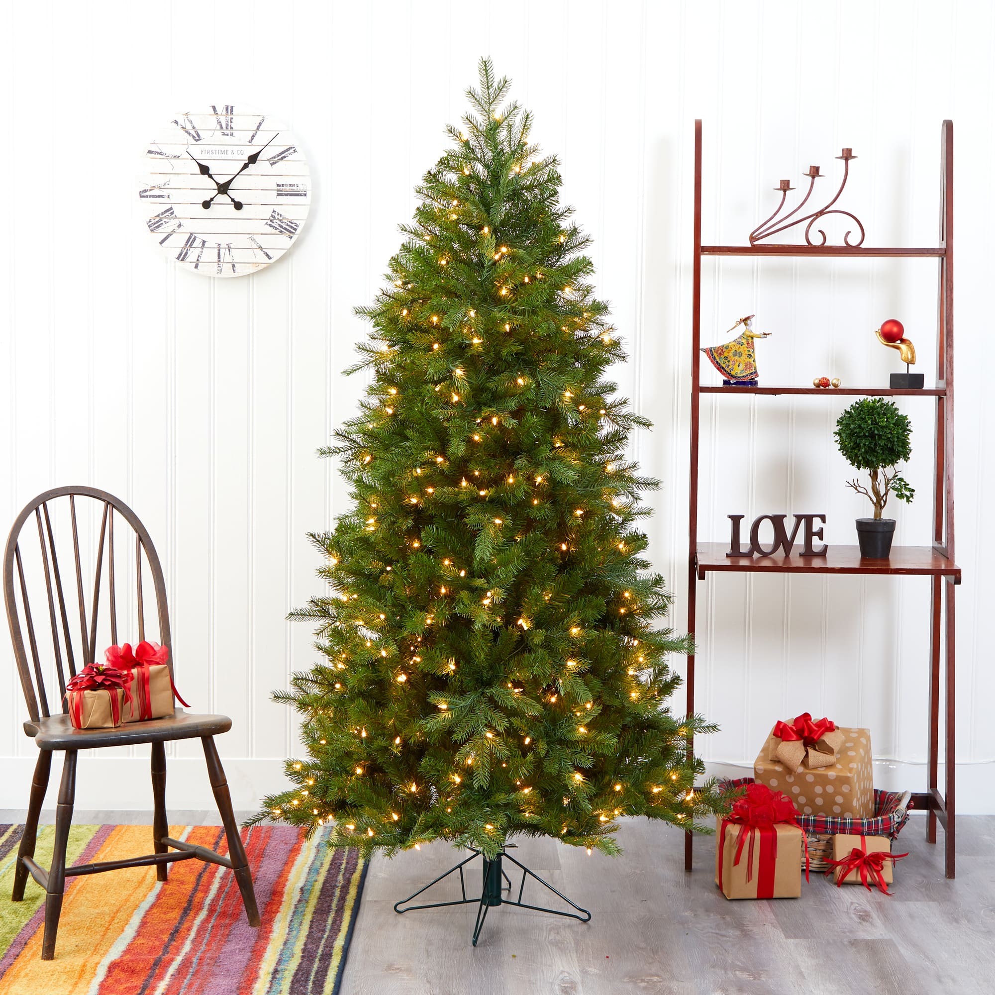 6ft. Pre-Lit Vienna Fir Artificial Christmas Tree, Warm White LED Lights