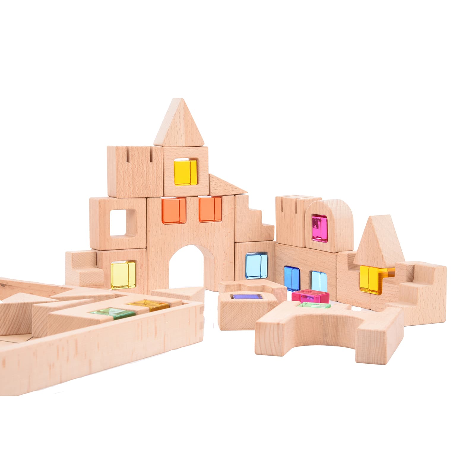 TickiT® Wooden Building Gem Blocks Set