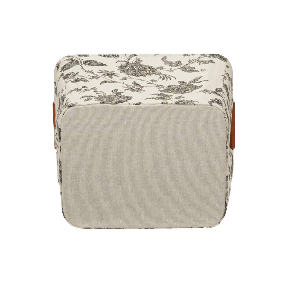 Household Essentials Storage Bin with Wood Handles (Medium, Floral)