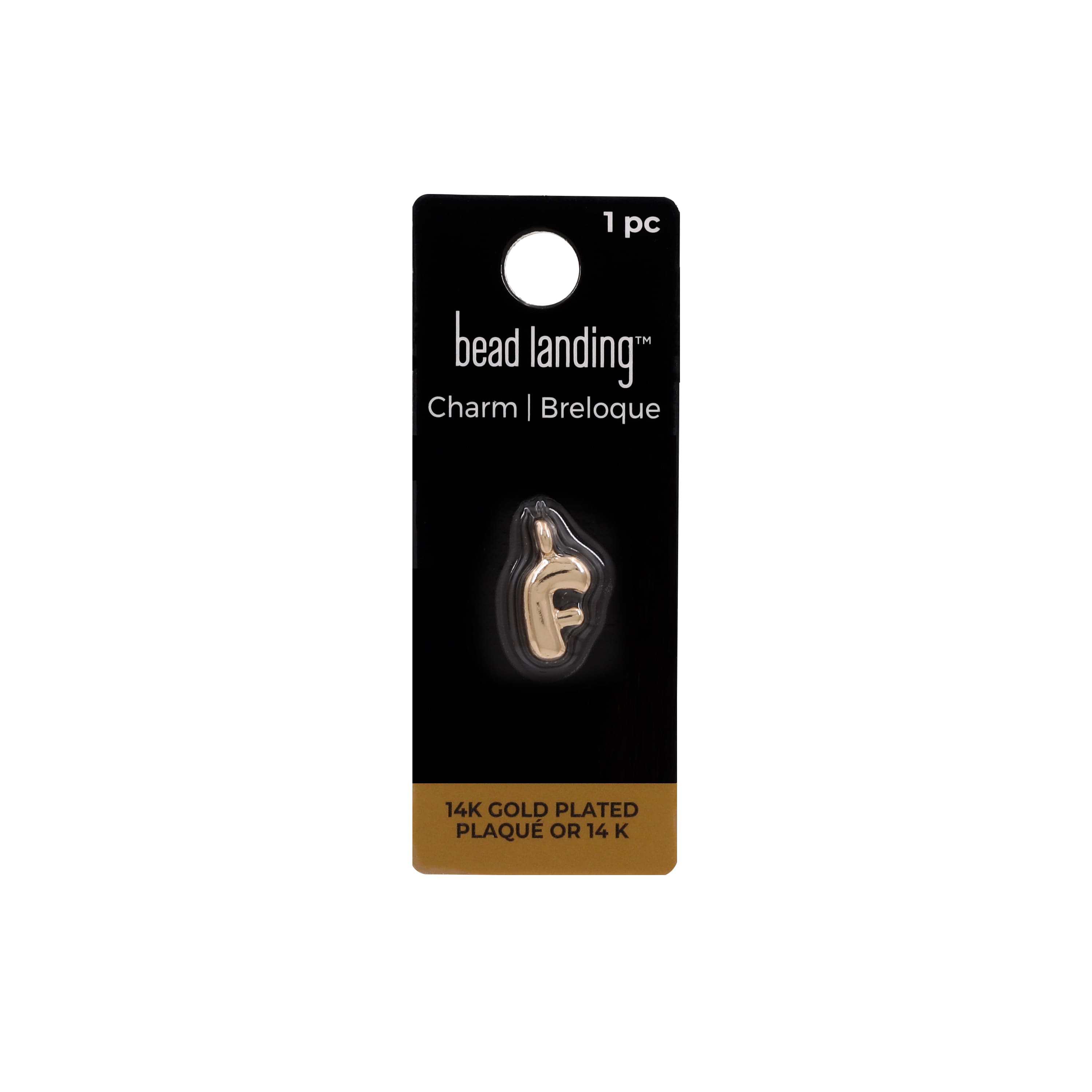 14K Gold Plated Metal Bubble Letter Charm by Bead Landing