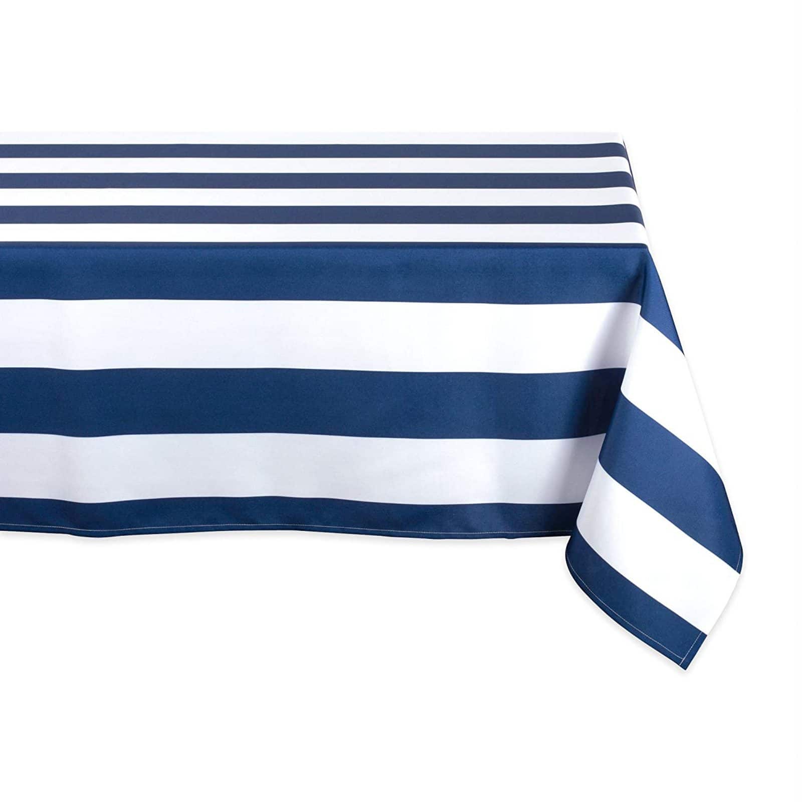 DII® 84" Nautical Blue Cabana Stripe Outdoor Tablecloth