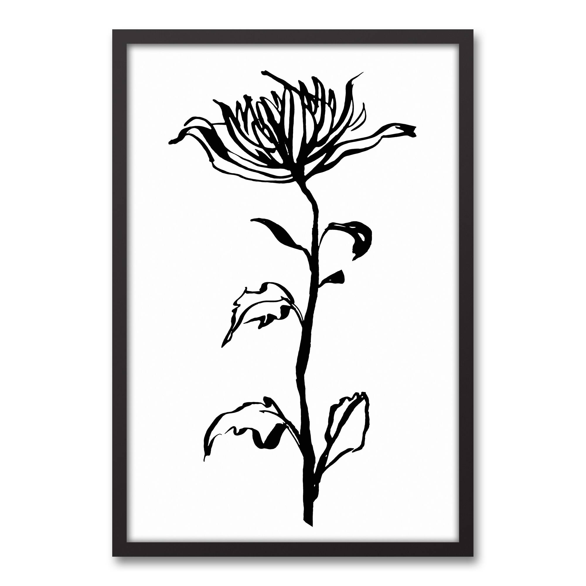 Tall Botanical 20" x 30" Black Framed Canvas - Set of 2