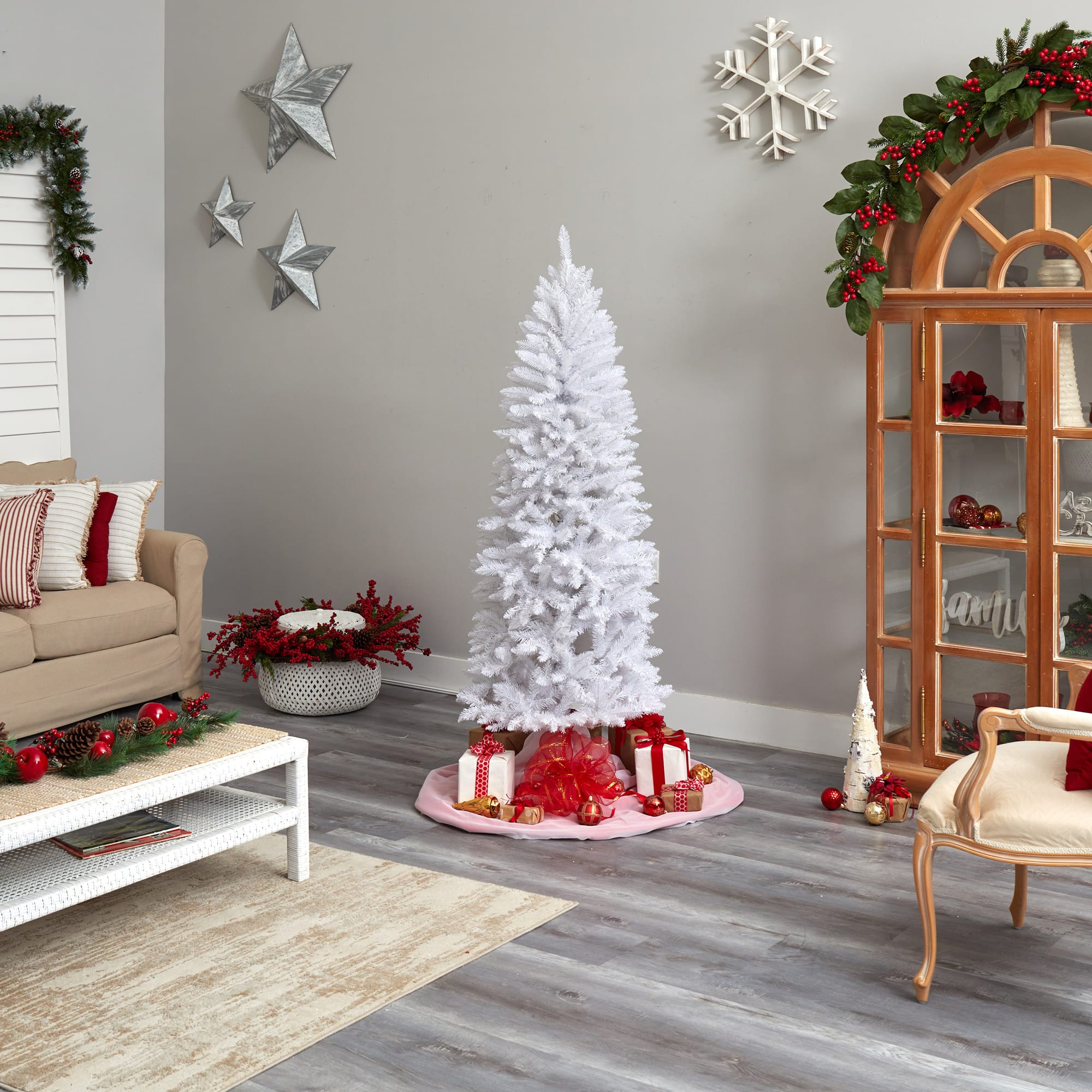 6ft. Unlit Slim White Artificial Christmas Tree