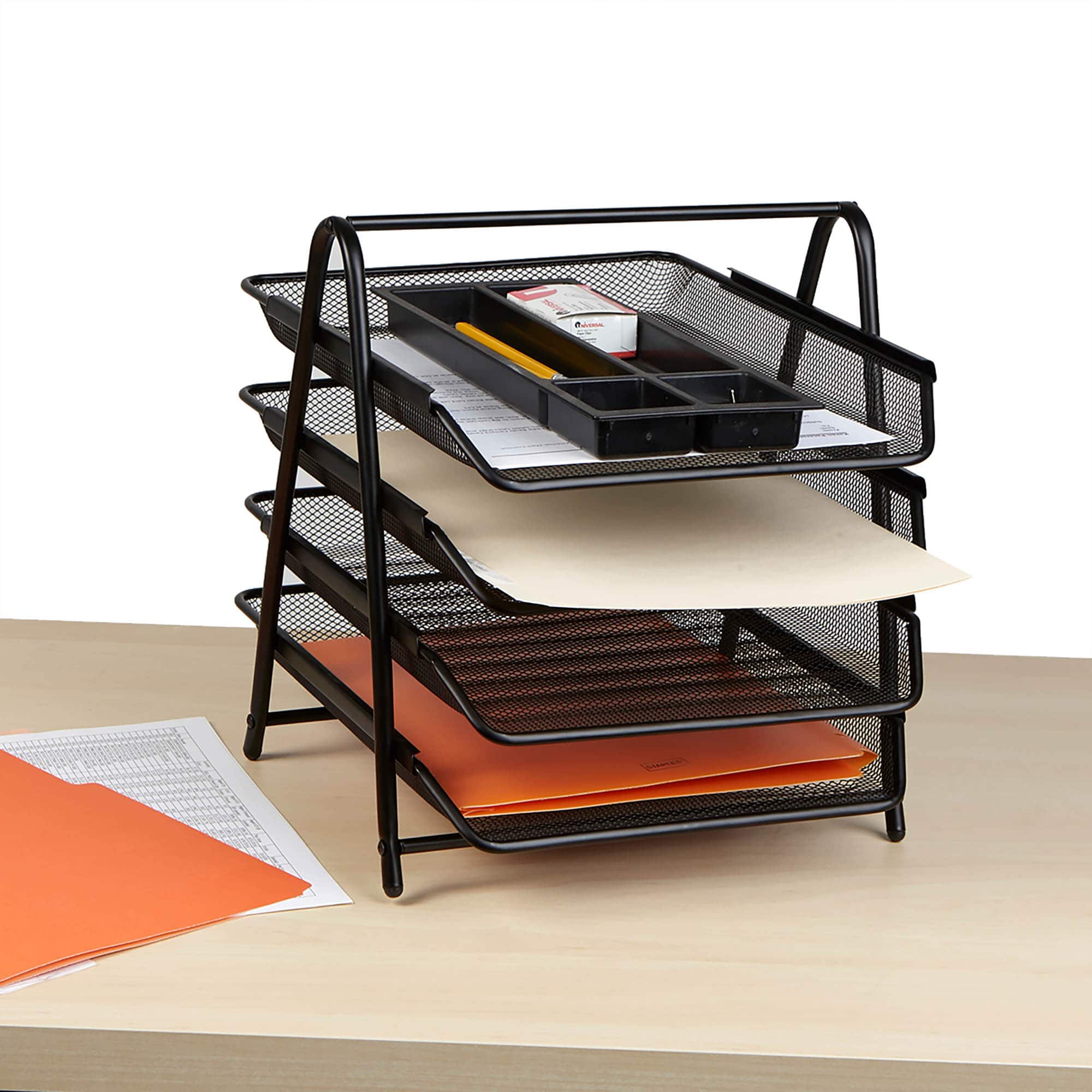 Mind Reader Desk Organizer with 4 Sliding Trays