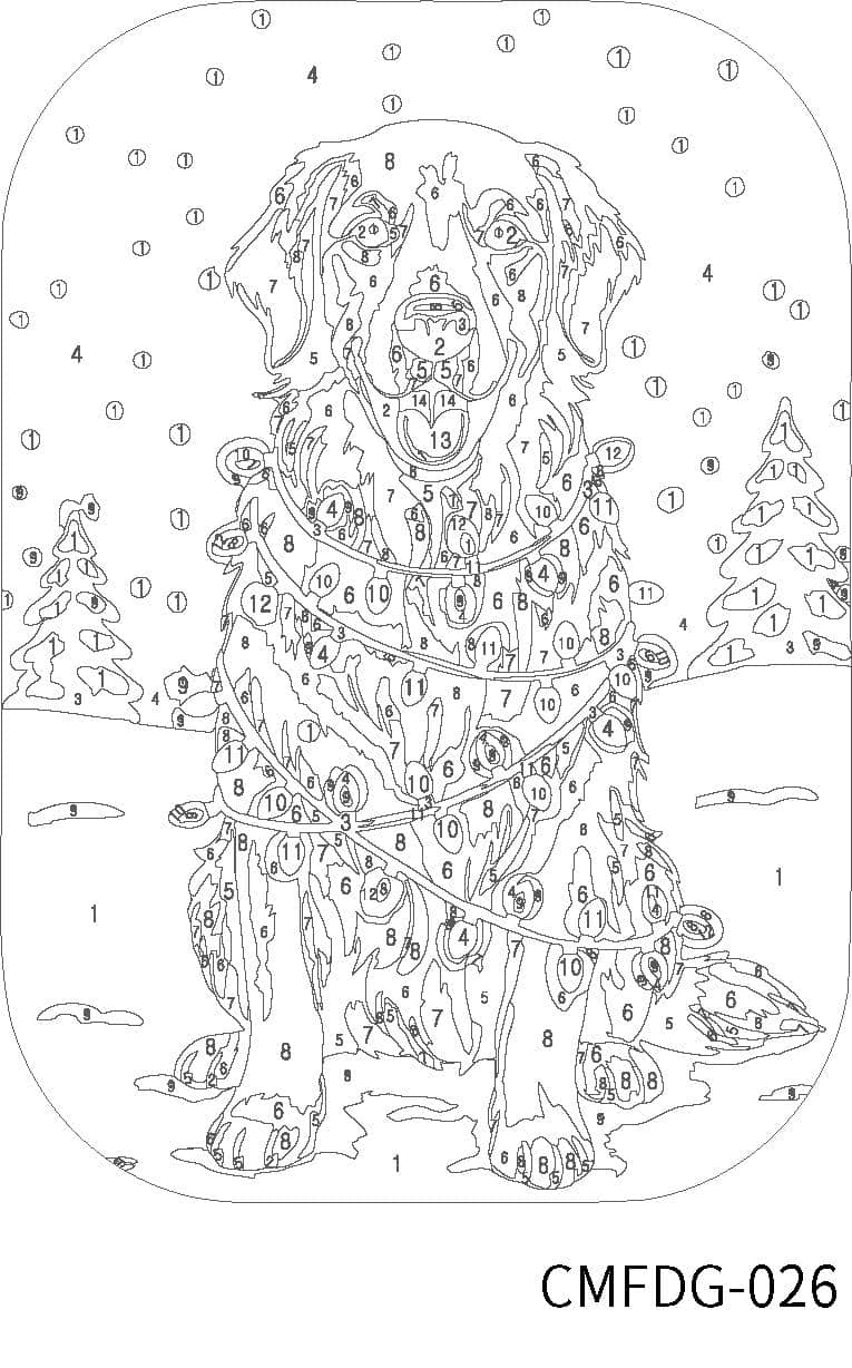 Christmas Lights Dog Paint-by-Number Framed Mini Kit by Artist's Loft®