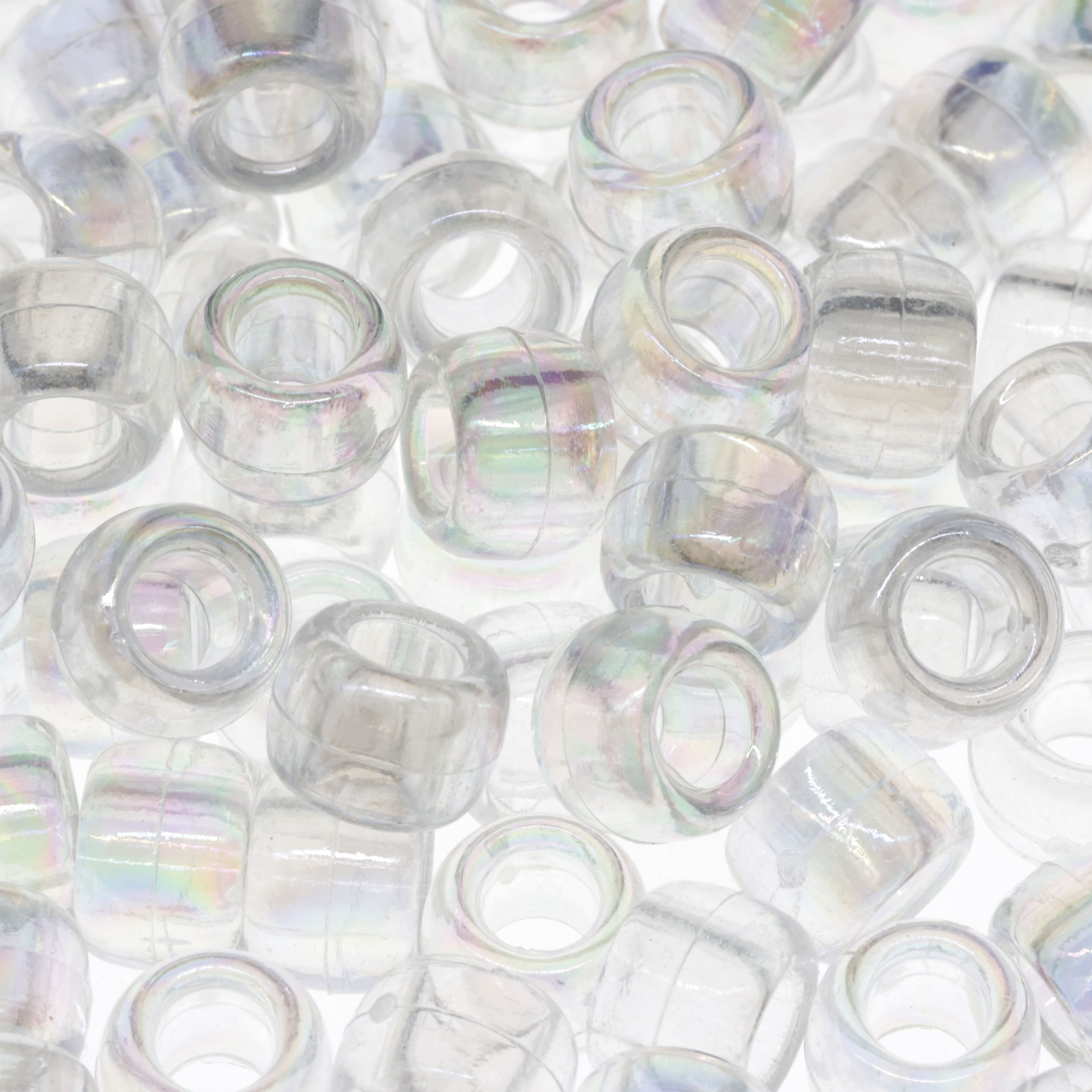 Crystal Aurora Borealis Pony Beads, 9mm by Creatology™