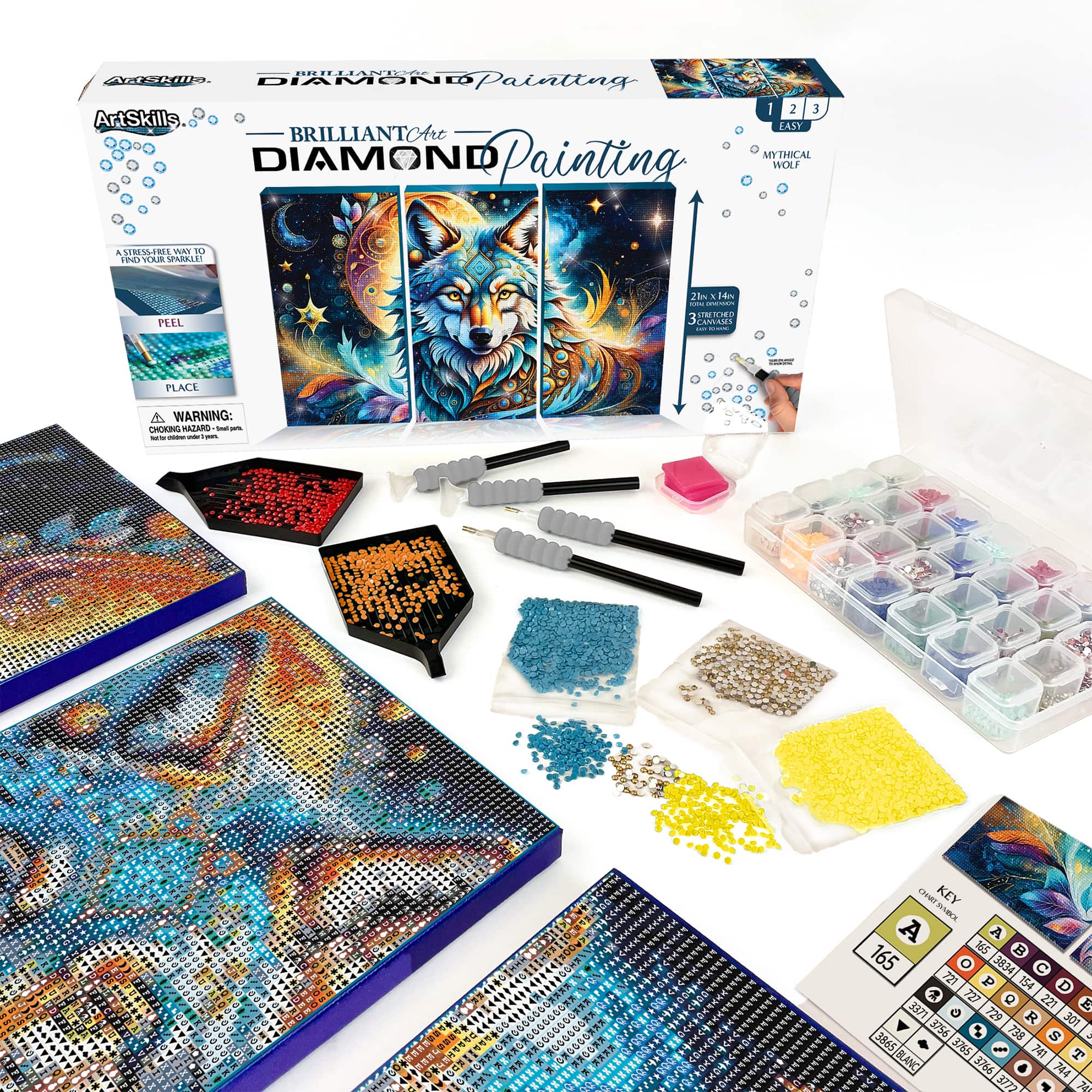 ArtSkills® Brilliant Art Mythical Wolf Stretched Canvas Diamond Painting Kit