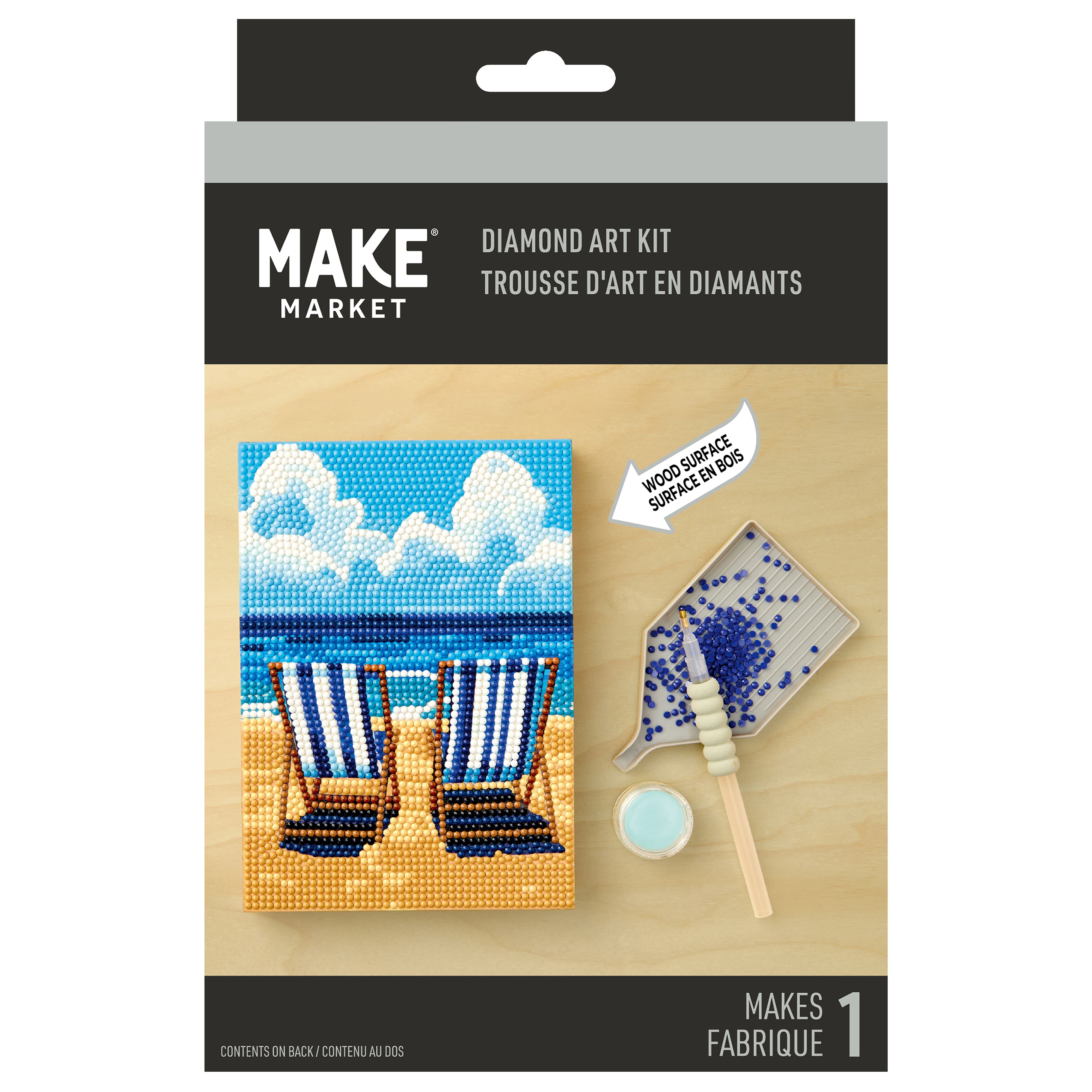 5" x 7" Beach Chairs Wood Plank Diamond Art Kit by Make Market®