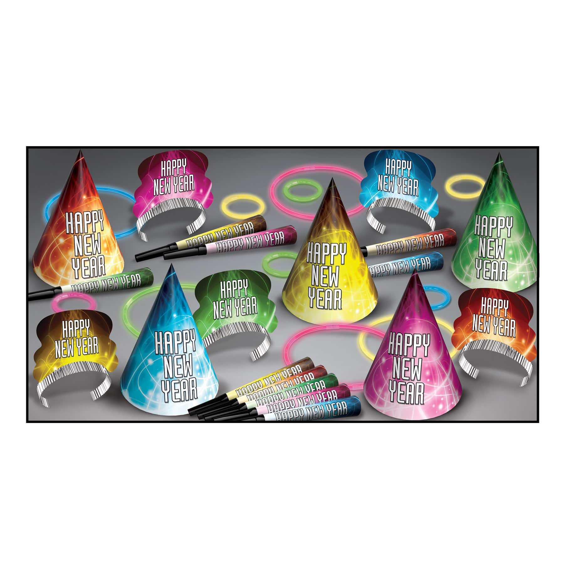 Beistle New Year Glow Party Favor Kit for 10