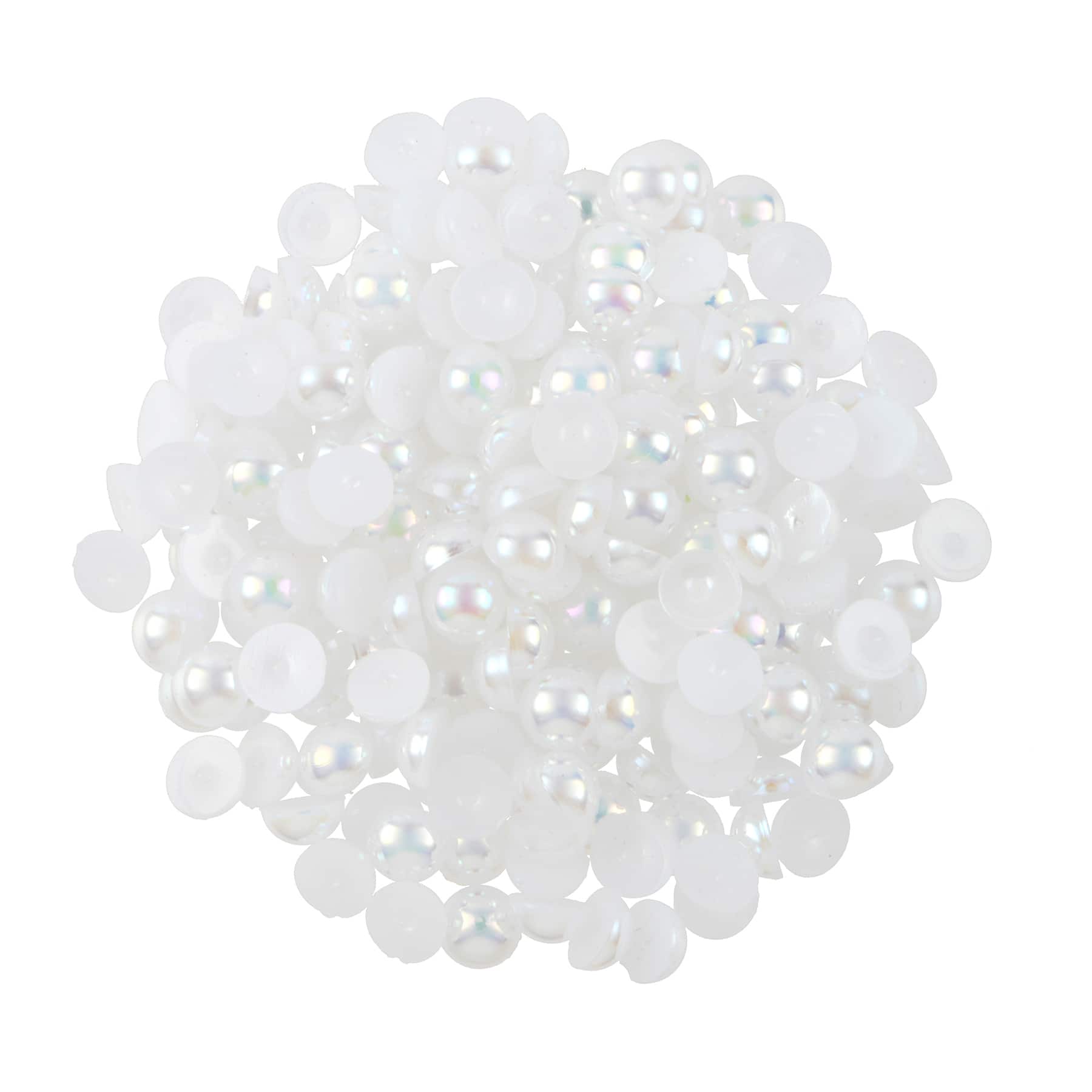 4.5mm White AB Round Flatback Plastic Pearls, 4,000ct. by Bead Landing™