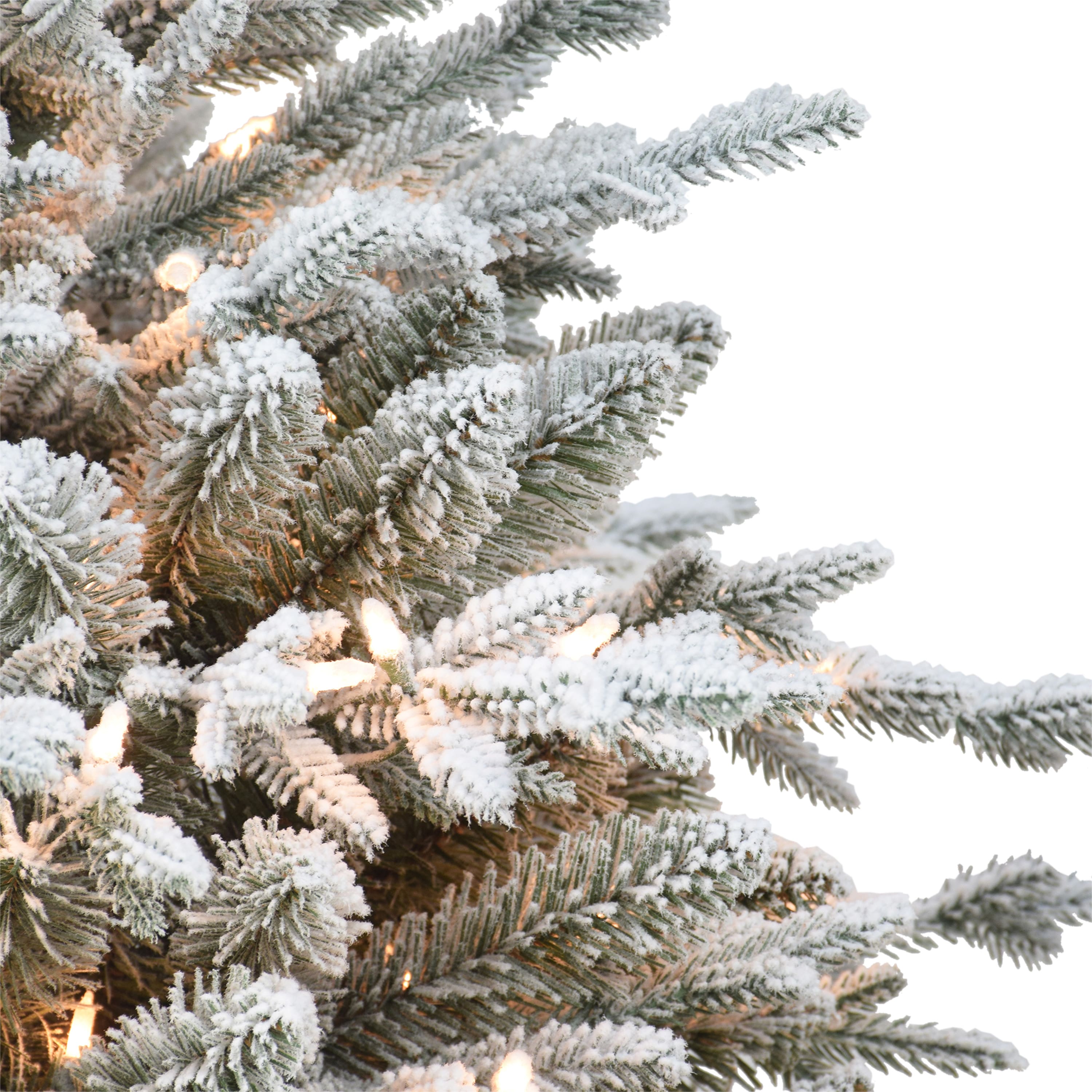 7.5ft. Pre-Lit Flocked Northern Fir Artificial Christmas Tree, Clear Lights