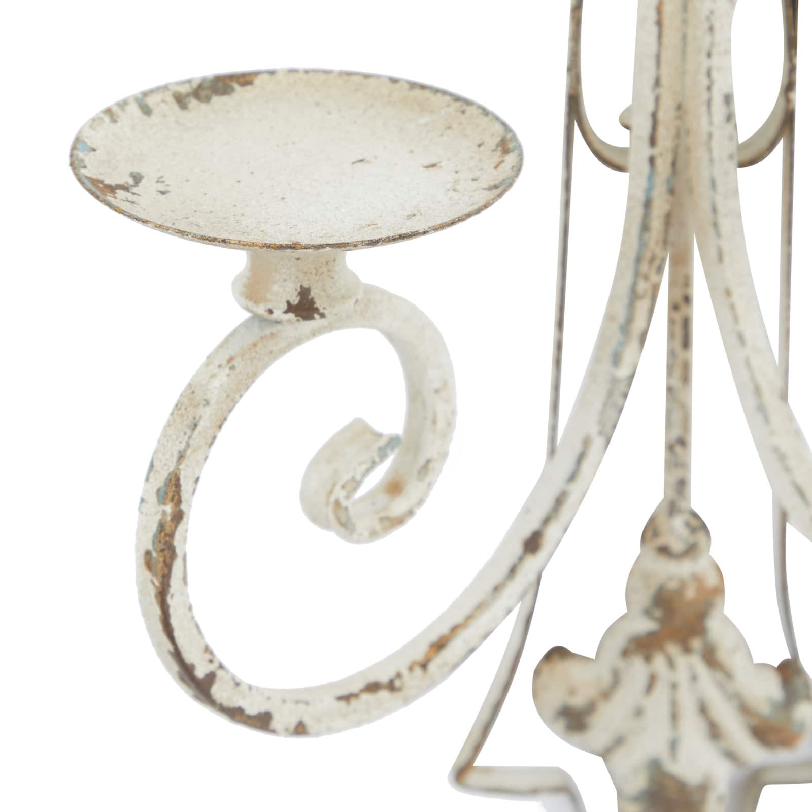 White Iron French Country Wall Sconce, 24" x 17" x 5"