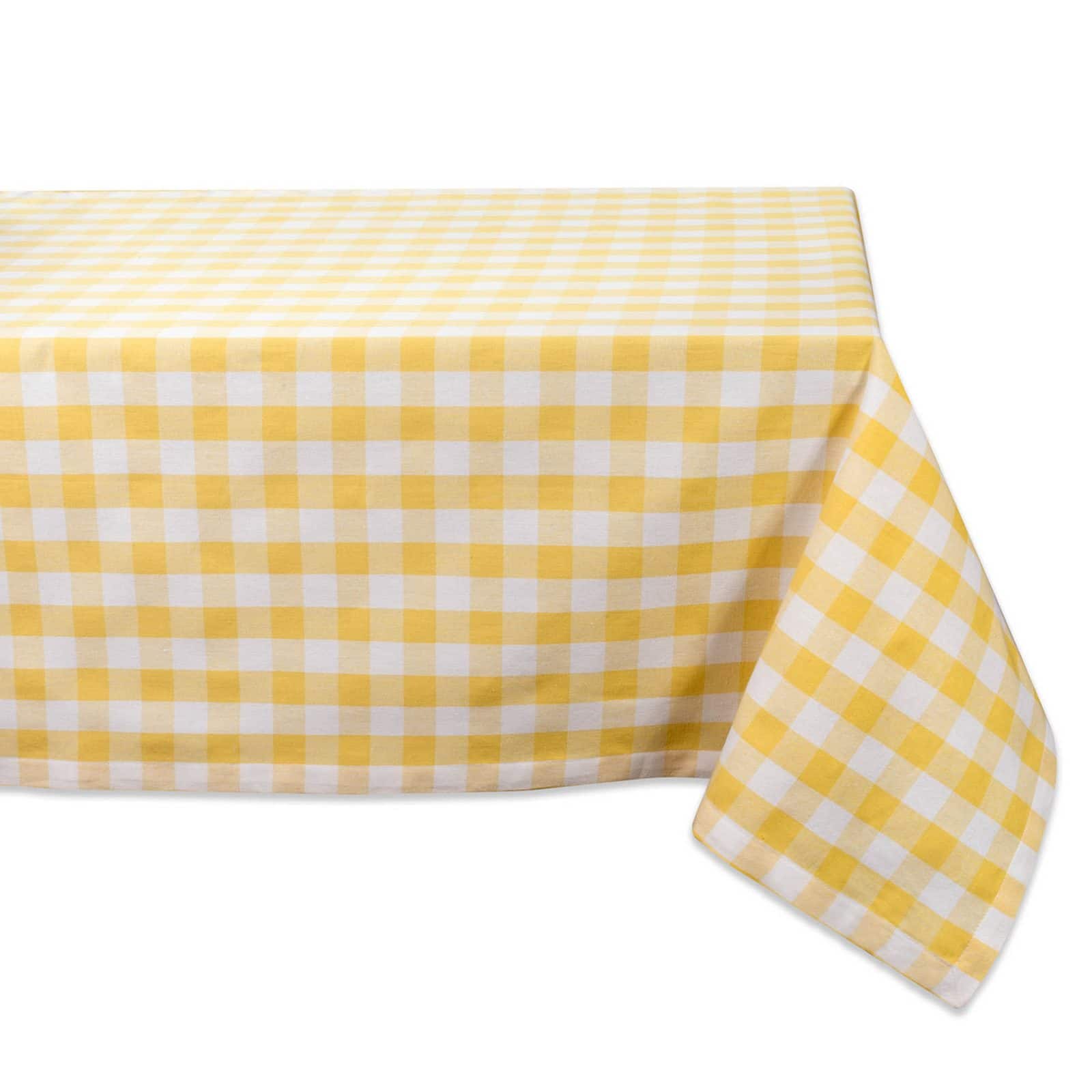 DII® 84" Yellow & White Checkers Tablecloth
