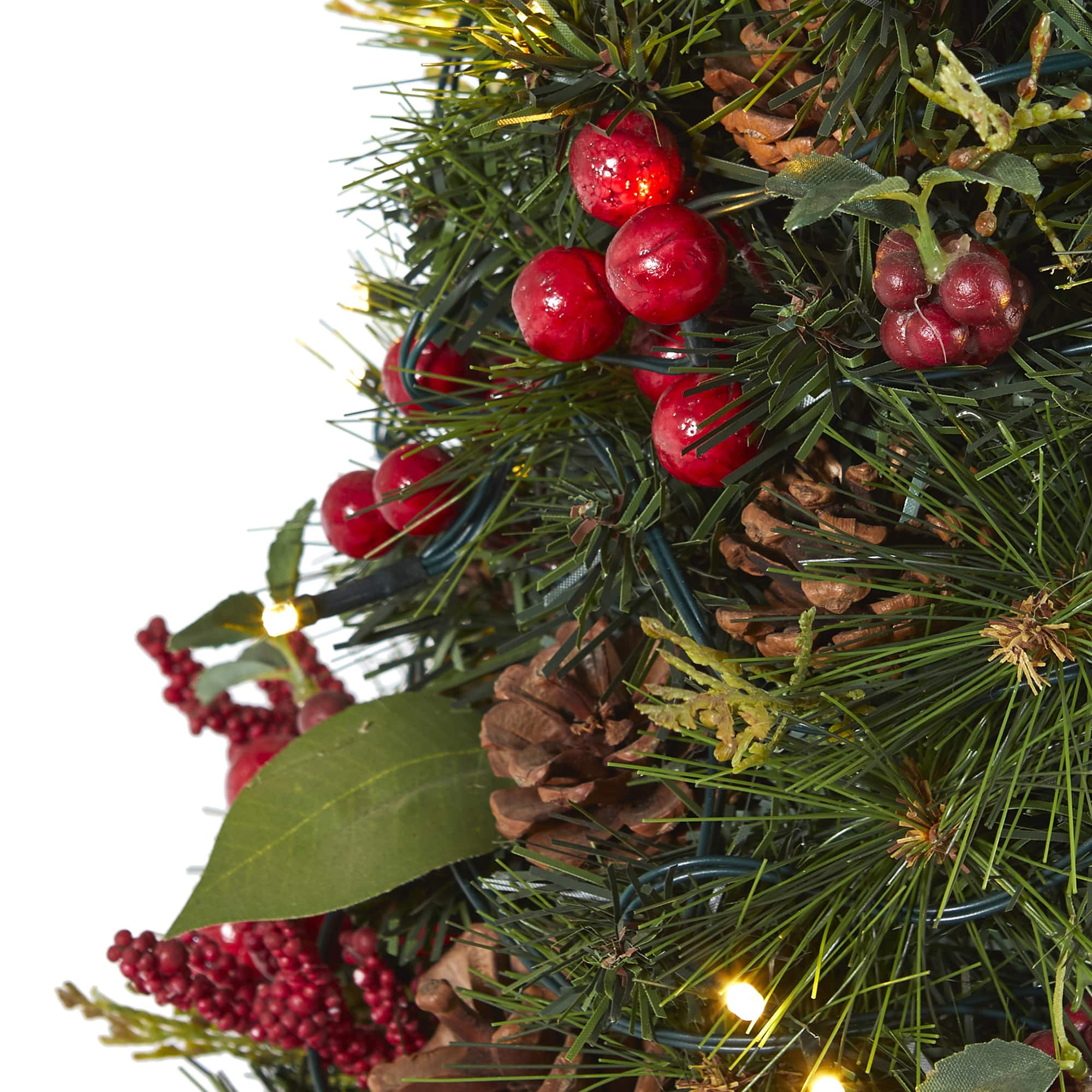 2ft. Pre-Lit Mixed Berry & Pine Cone Artificial Christmas Tree with Clear LED Lights