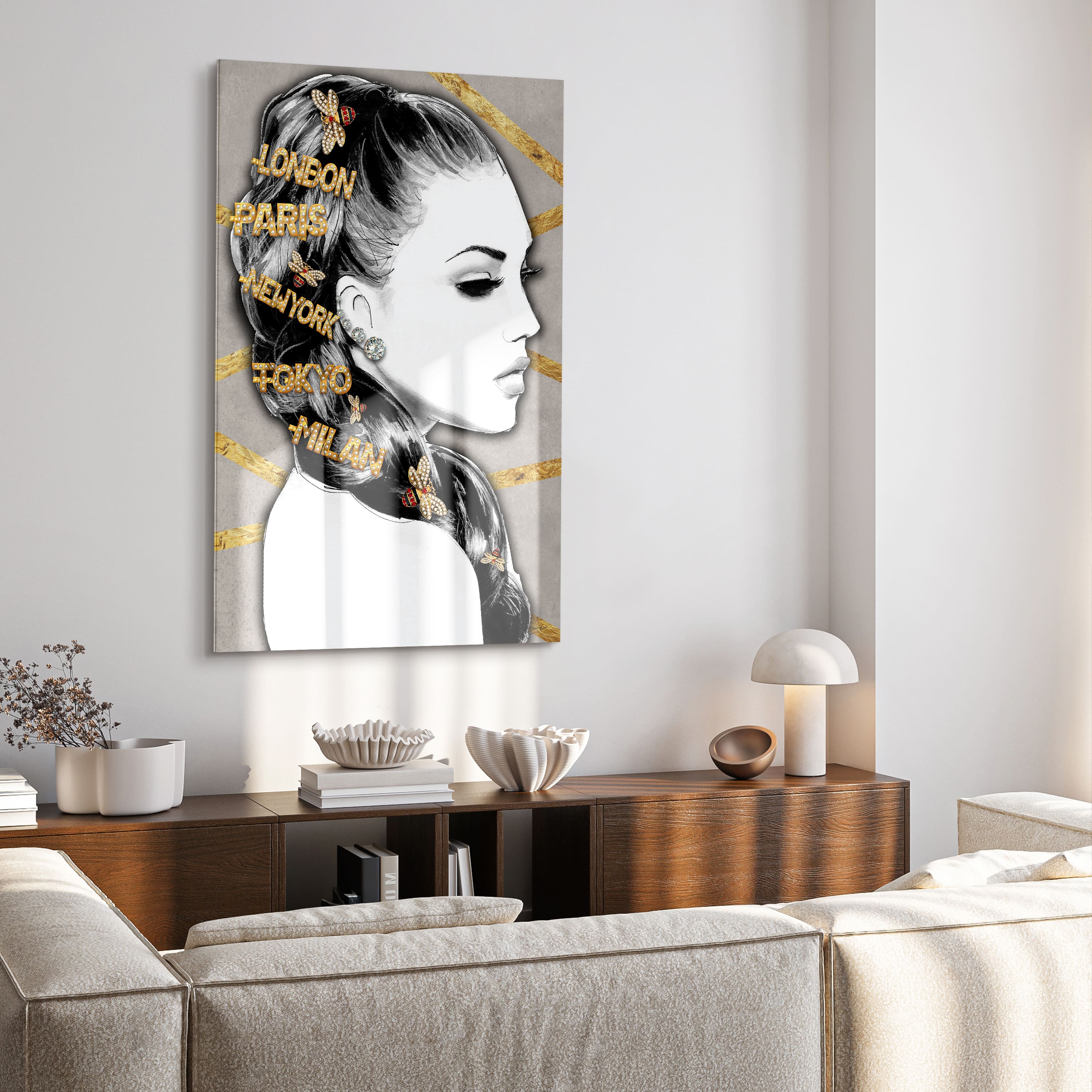Empire Art Direct 32" x 48" Goddess Frameless Free Floating Printed Tempered Glass Wall Art