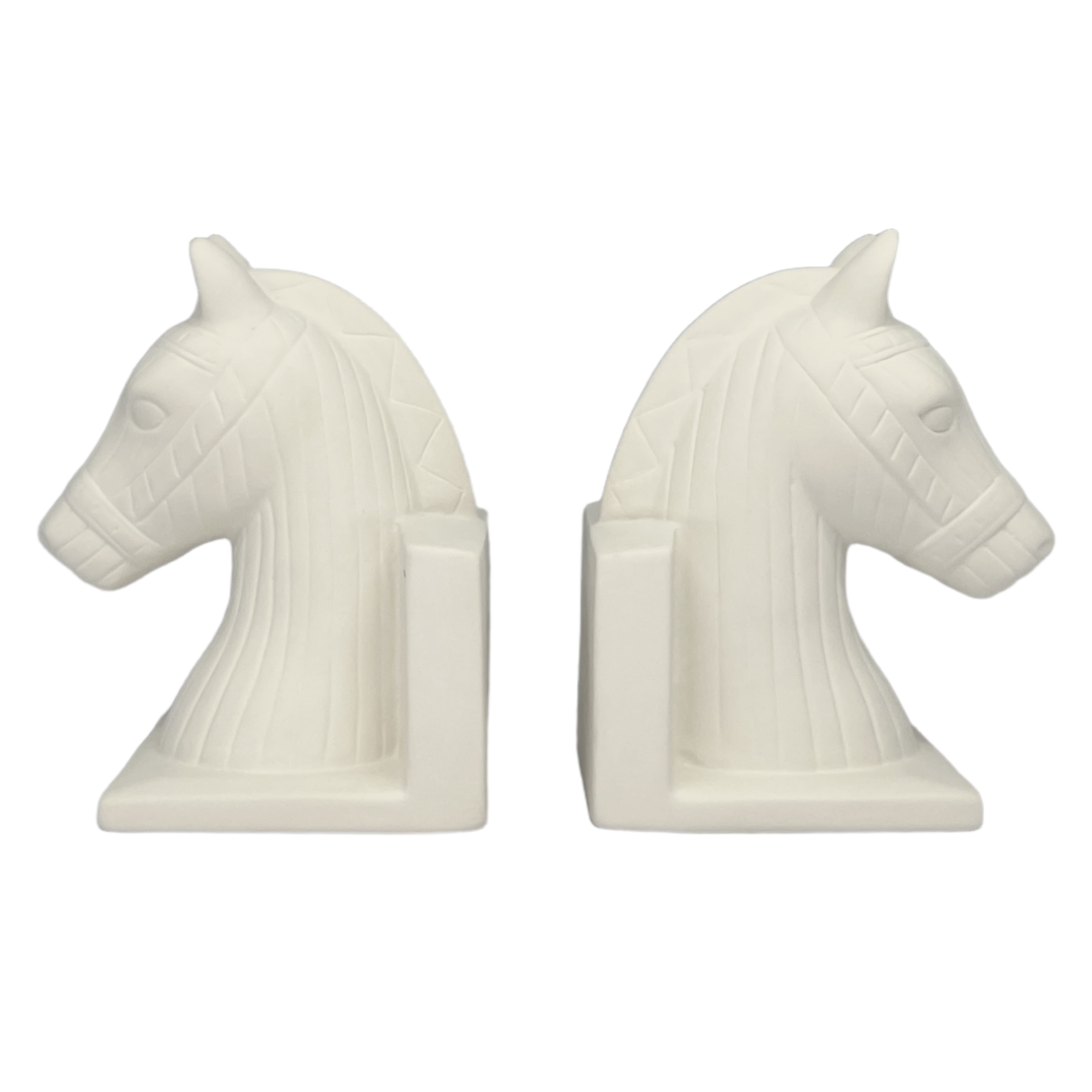 Jonathan Adler x Michaels 7" DIY Ceramic Trojan Horse Book End Set