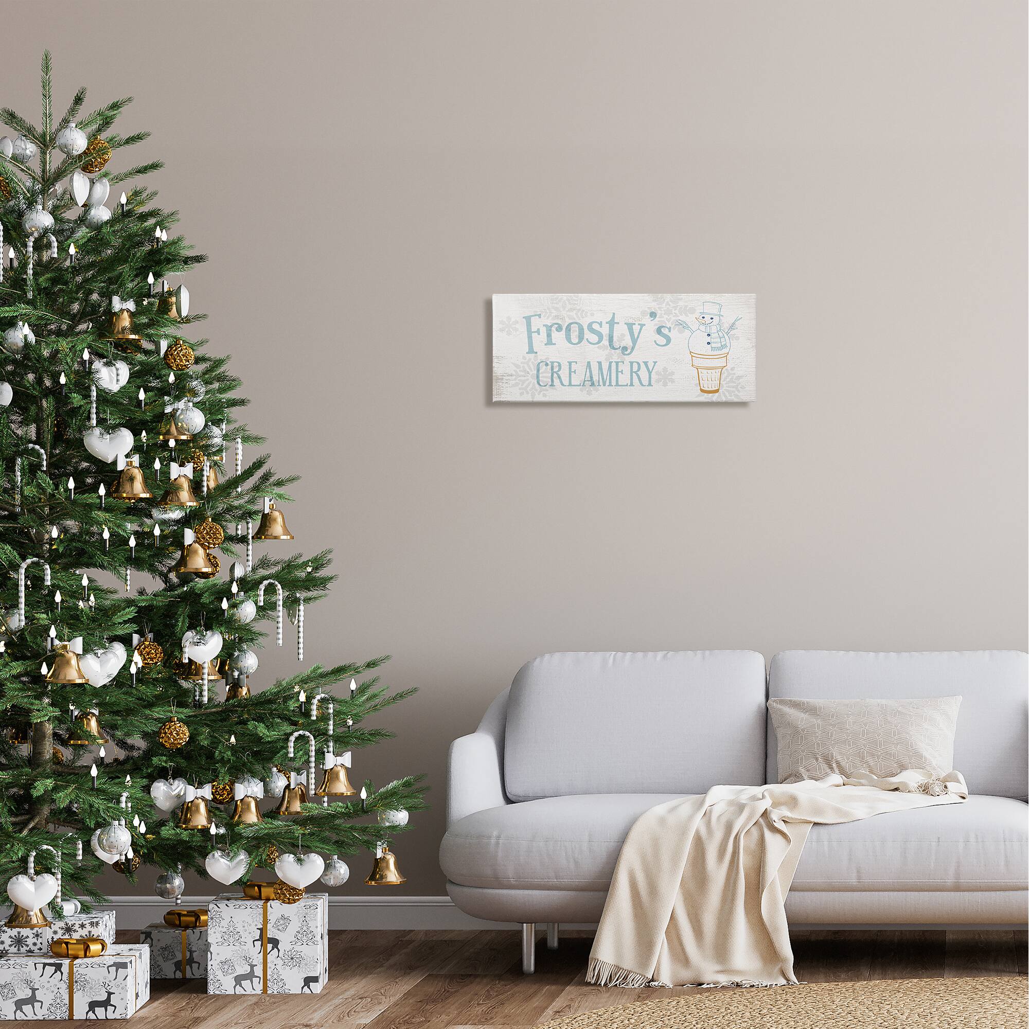Stupell Industries Frosty's Creamery Winter Ice Cream Canvas Wall Art