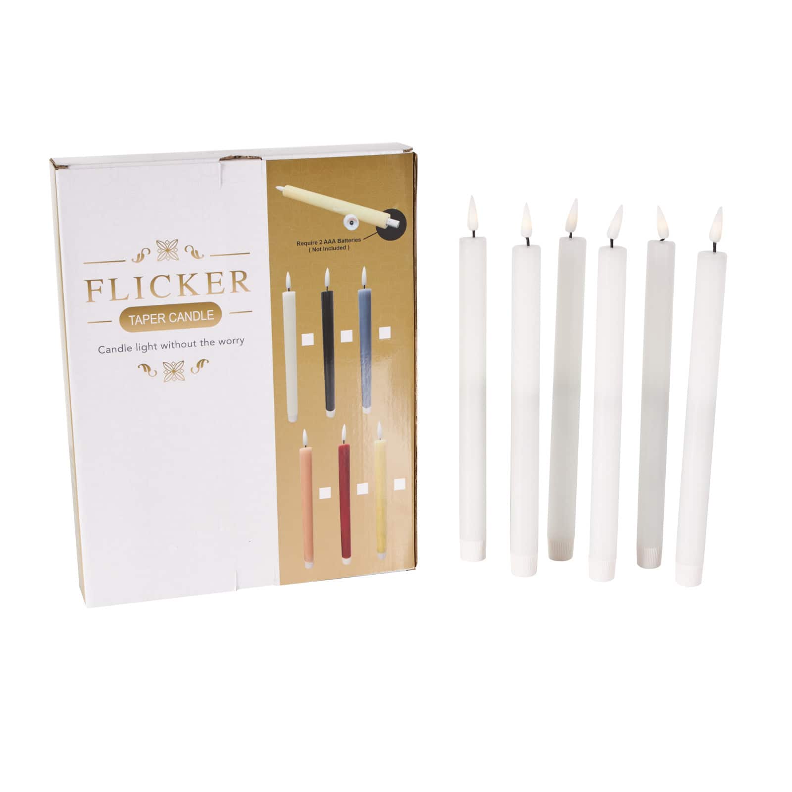 11" Flameless Wax Candles with Remote Control, 6ct.