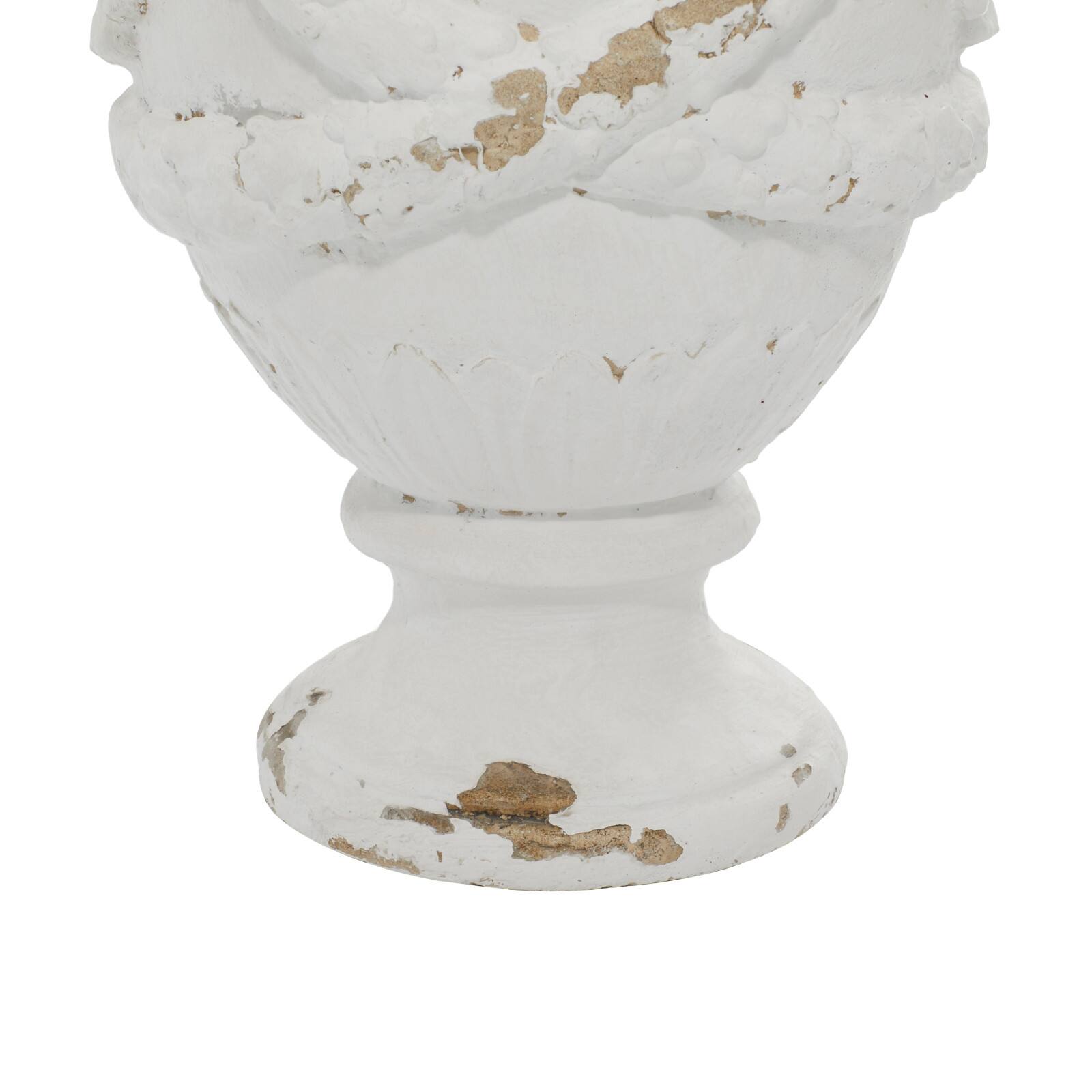 White Fiberglass Farmhouse Vase, 18" x 11" x 11"