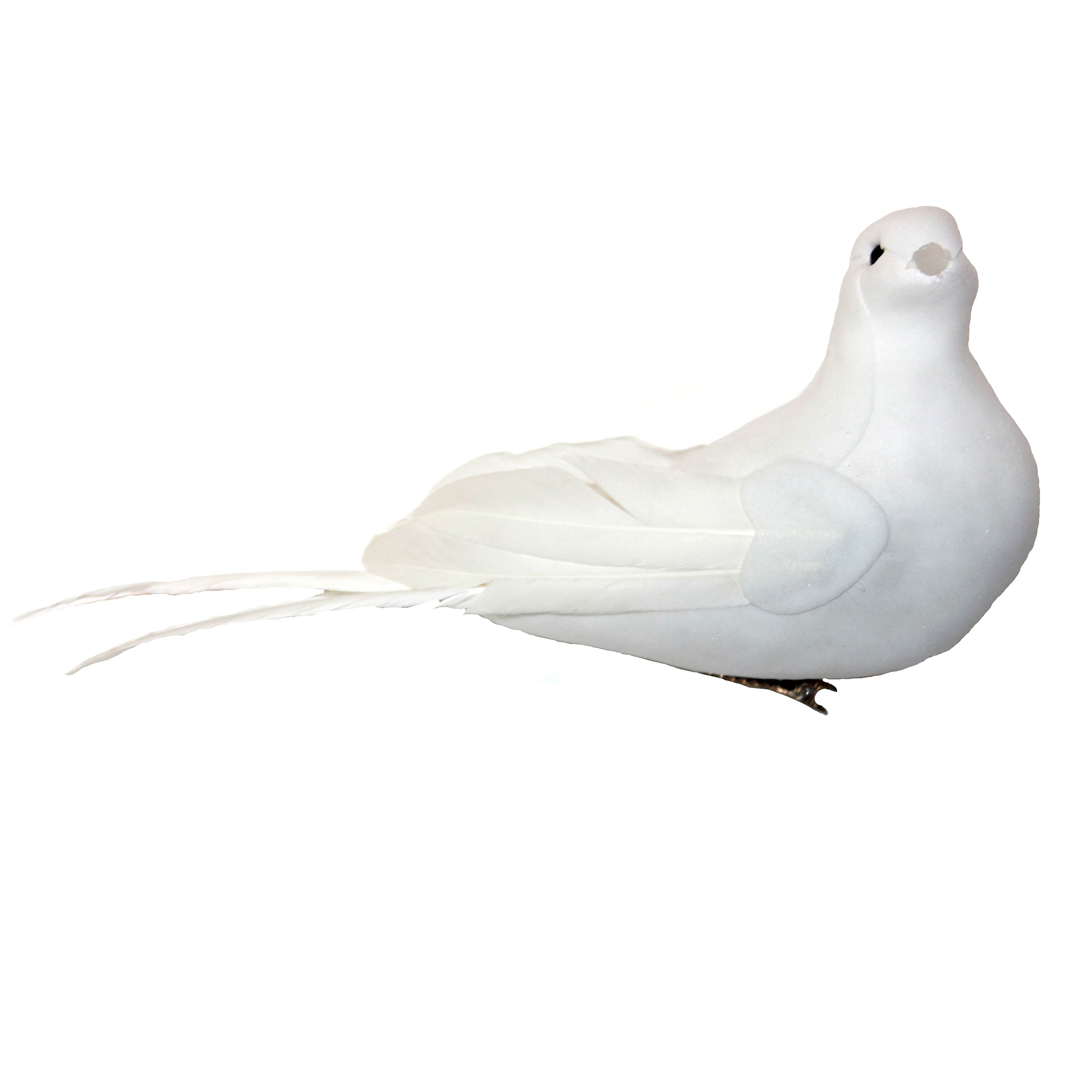 7" White Artificial Christmas Doves, 6ct.