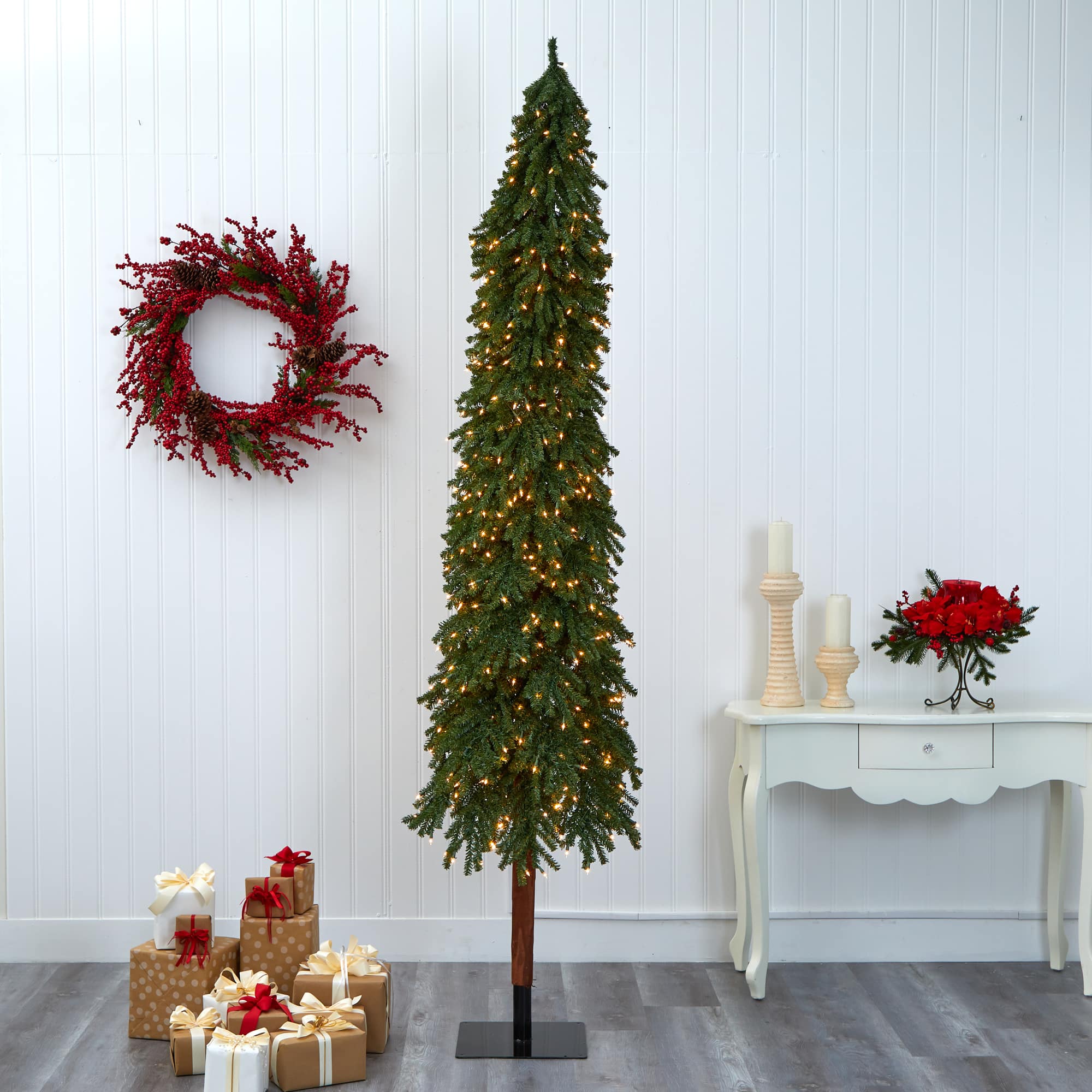 9ft. Pre-Lit Grand Alpine Artificial Christmas Tree, Clear Lights
