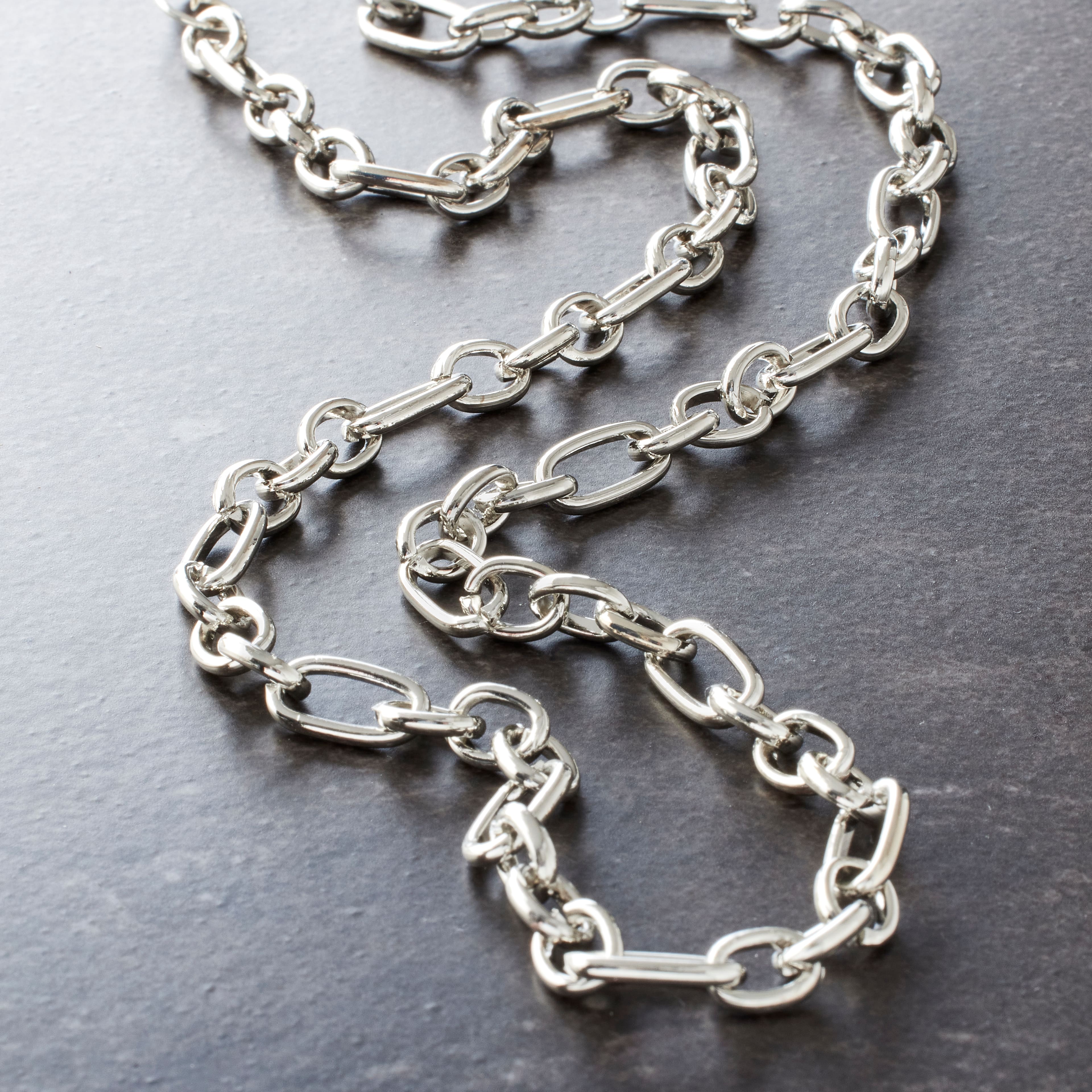 Thin Round Rhodium Chain By Bead Landing™