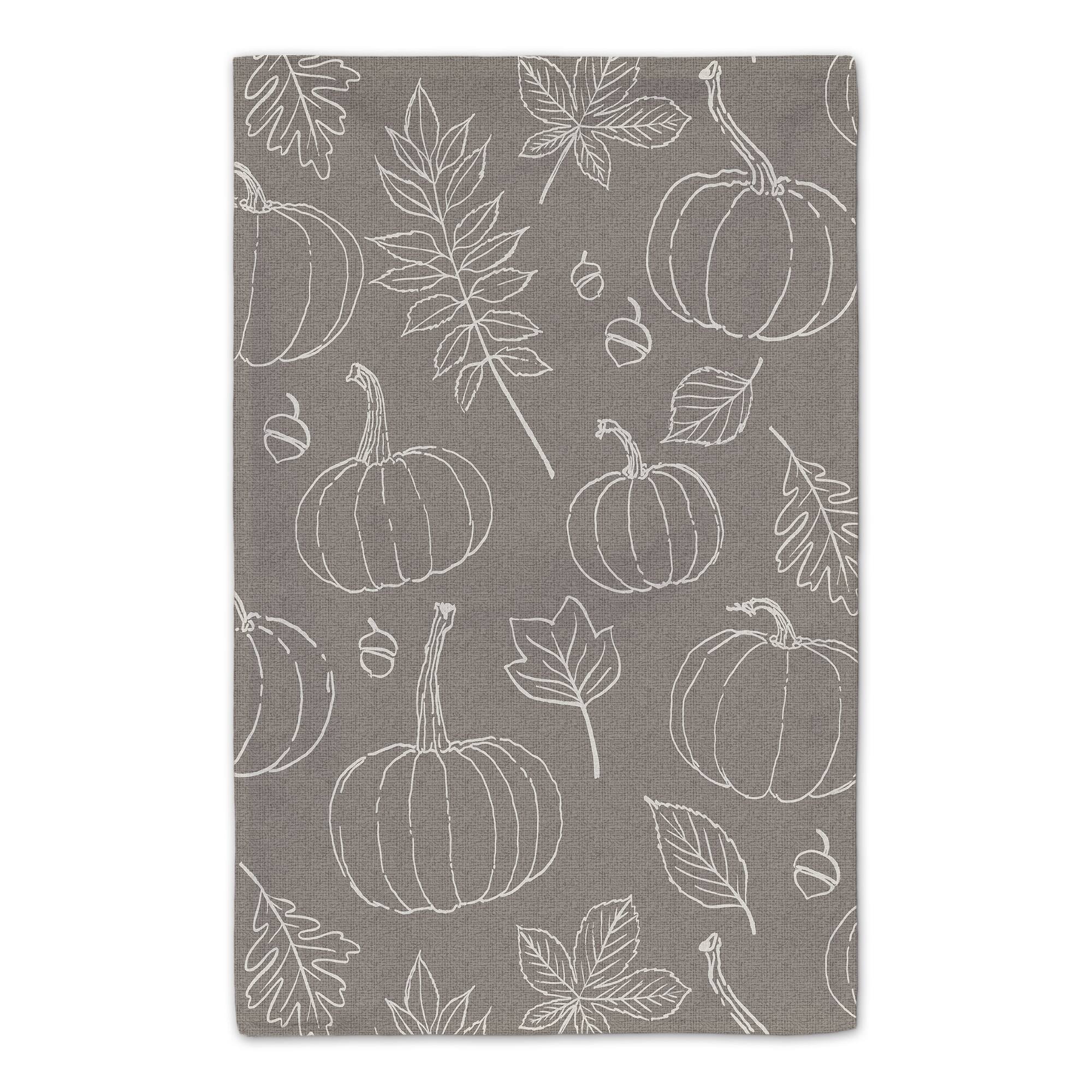Count Your Blessings Gray Pumpkin Tea Towel Set