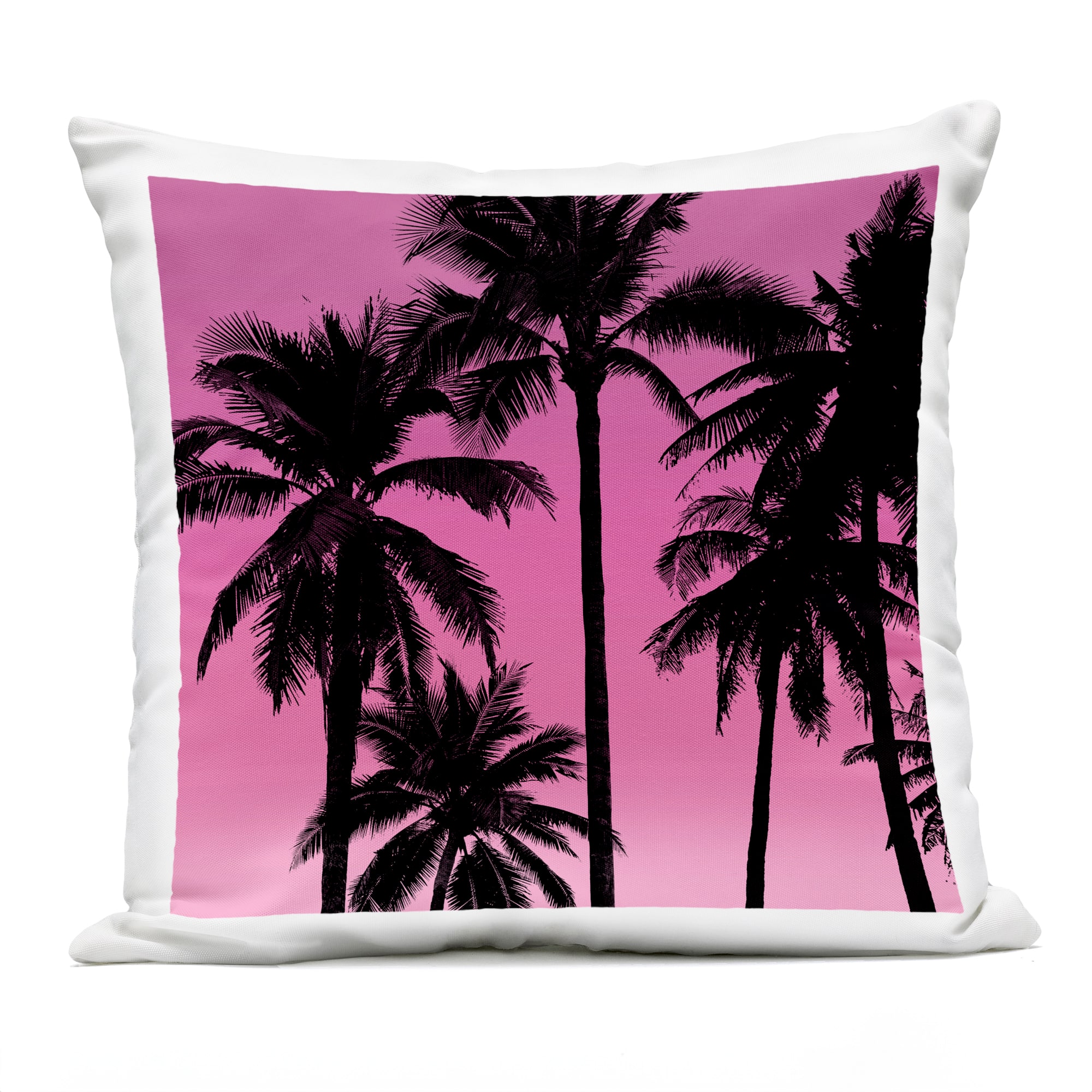 Stupell Industries 18" x 18" Pink Vivid Sunrise Palm Trees Outdoor Print Throw Pillow