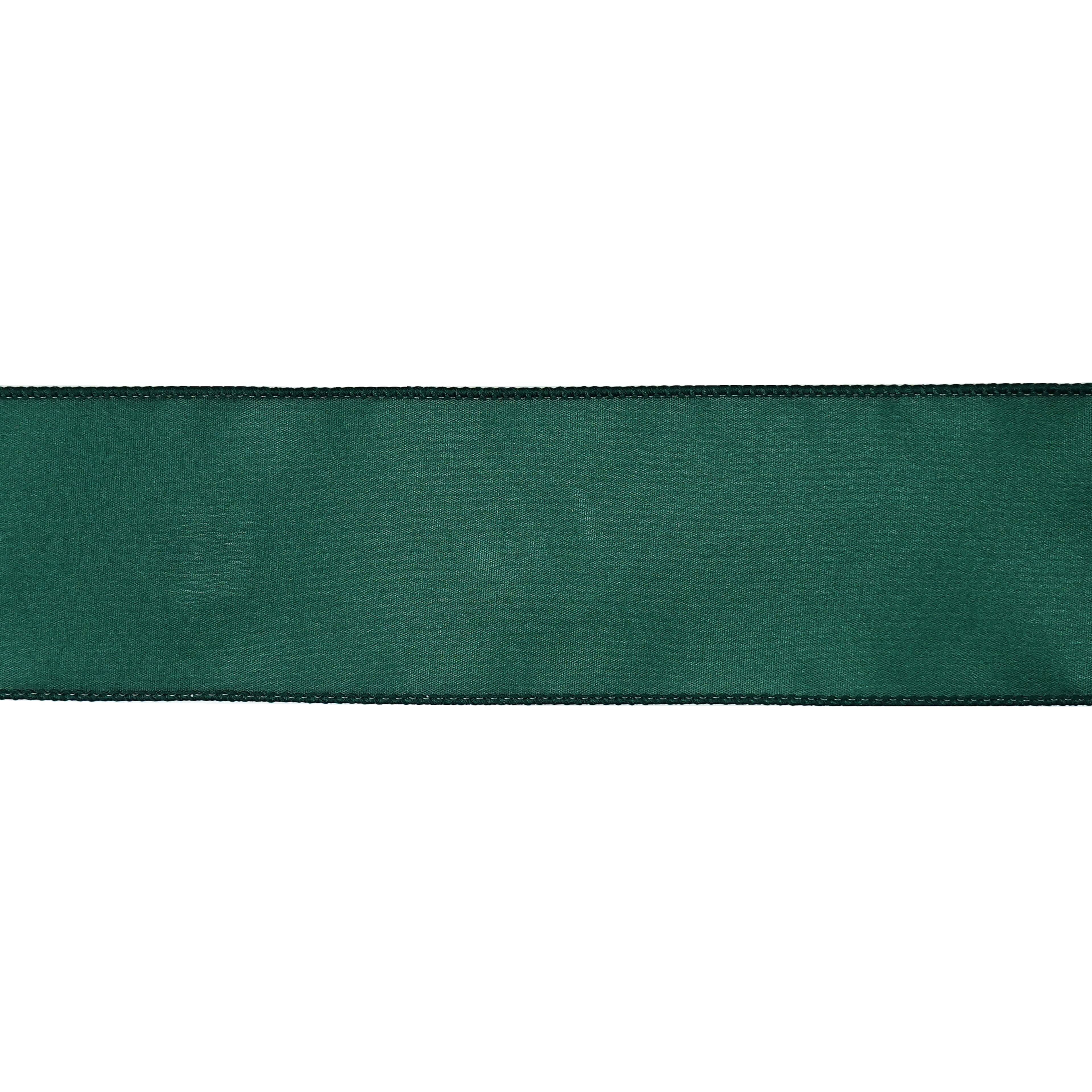 2.5" x 6.6yd. Solid Dark Green Wired Ribbon by Celebrate It®