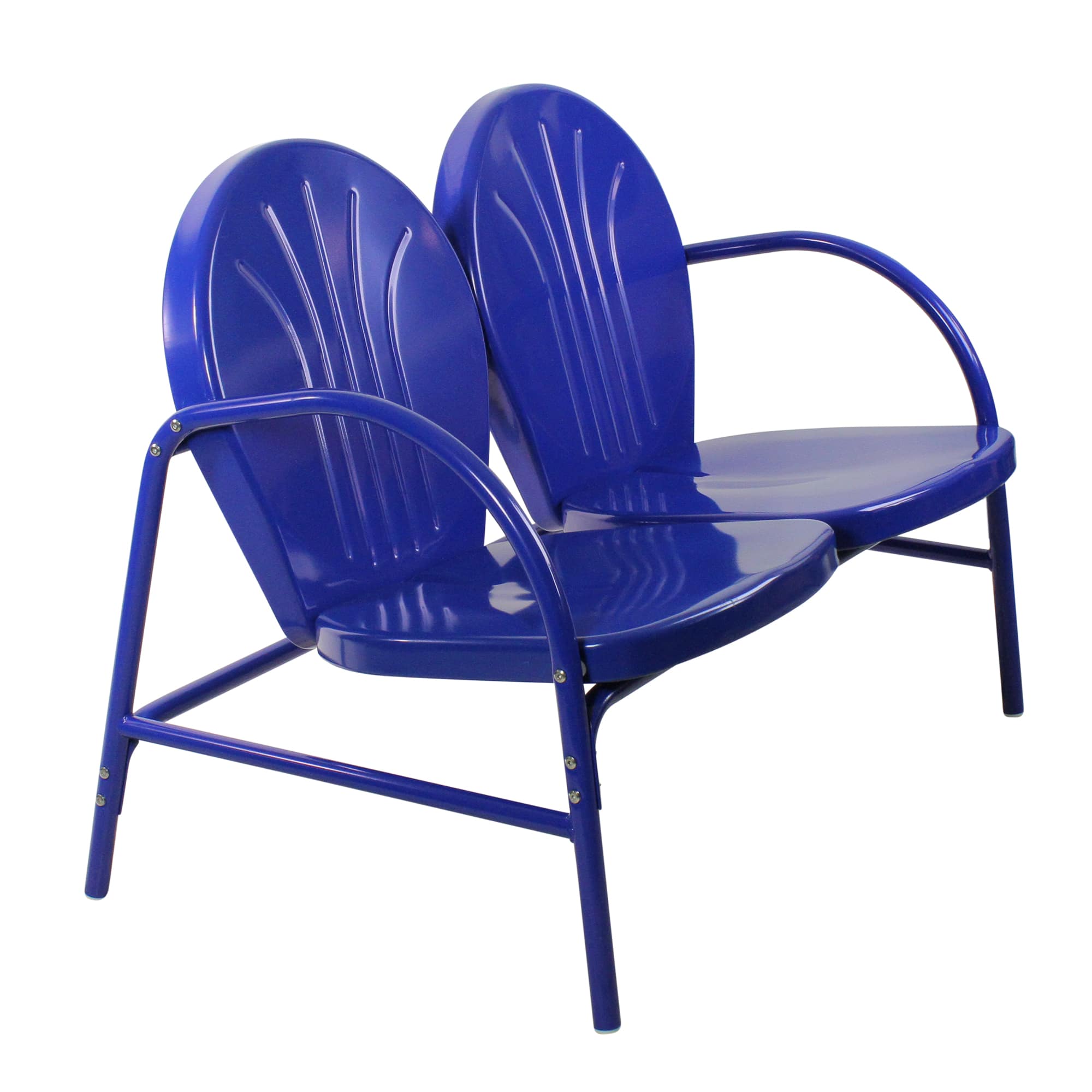47" Blue Retro Tulip Outdoor Loveseat