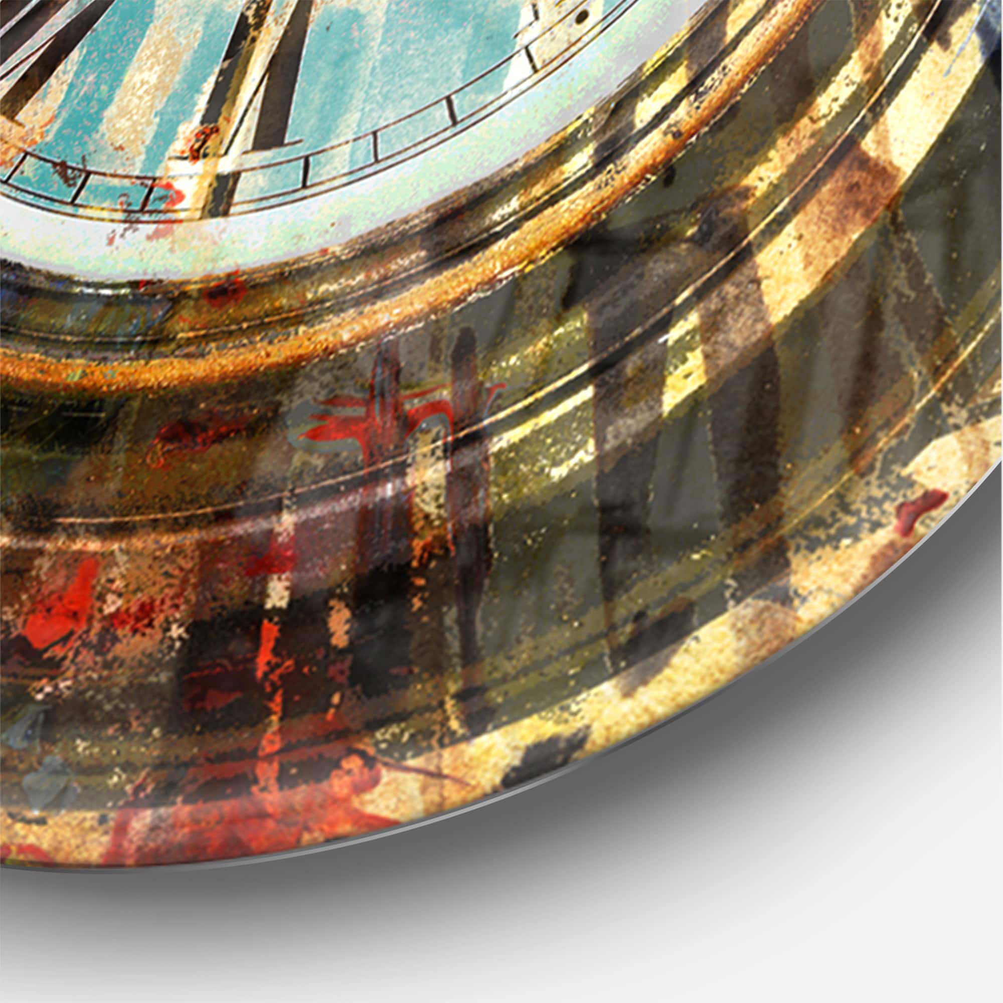 Designart 'People And Time Acrylic Painting Industrial Wall Clock