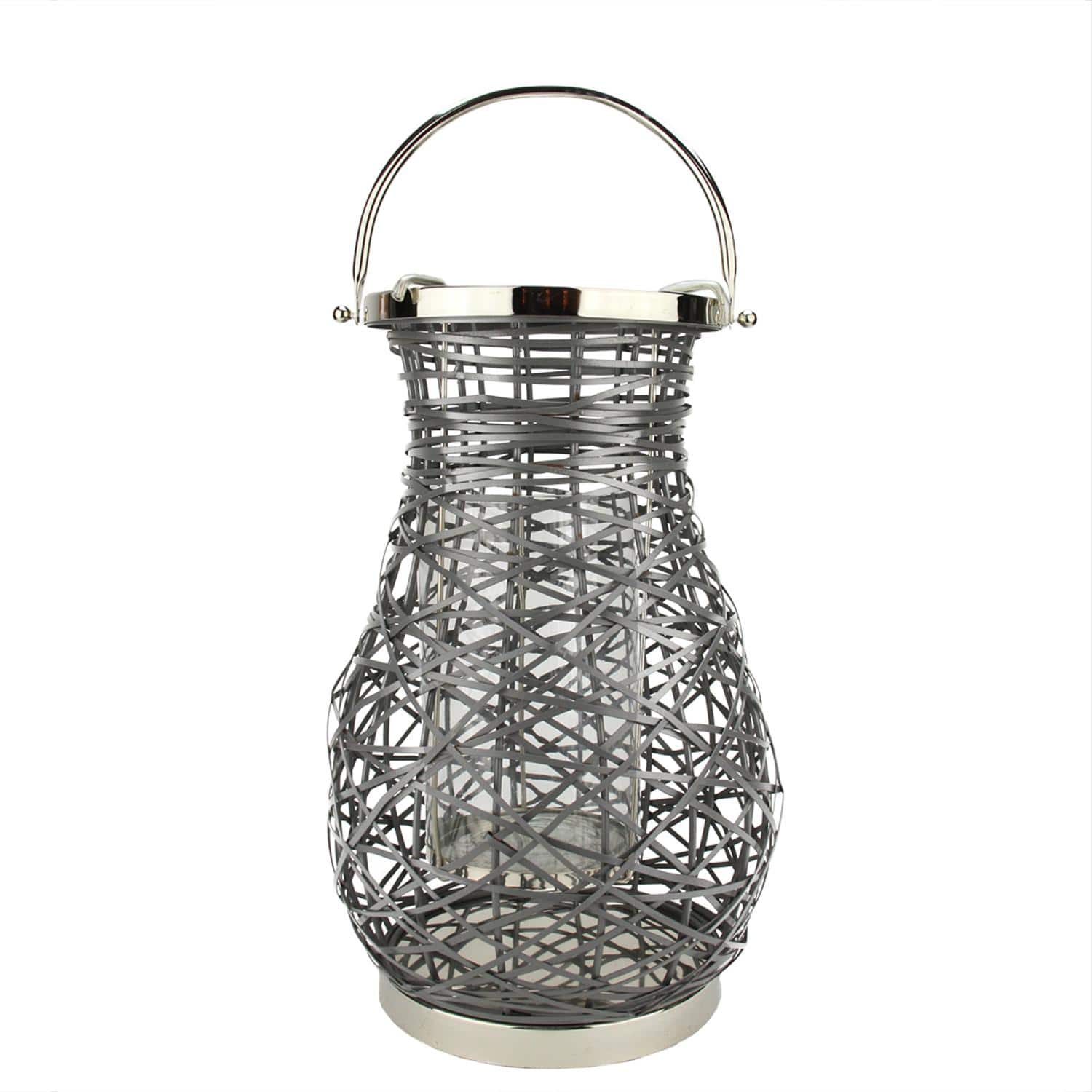 Decorative Woven Iron Pillar Candle Lantern By Northlight in Gray | 16.25" x 10" | Michaels®