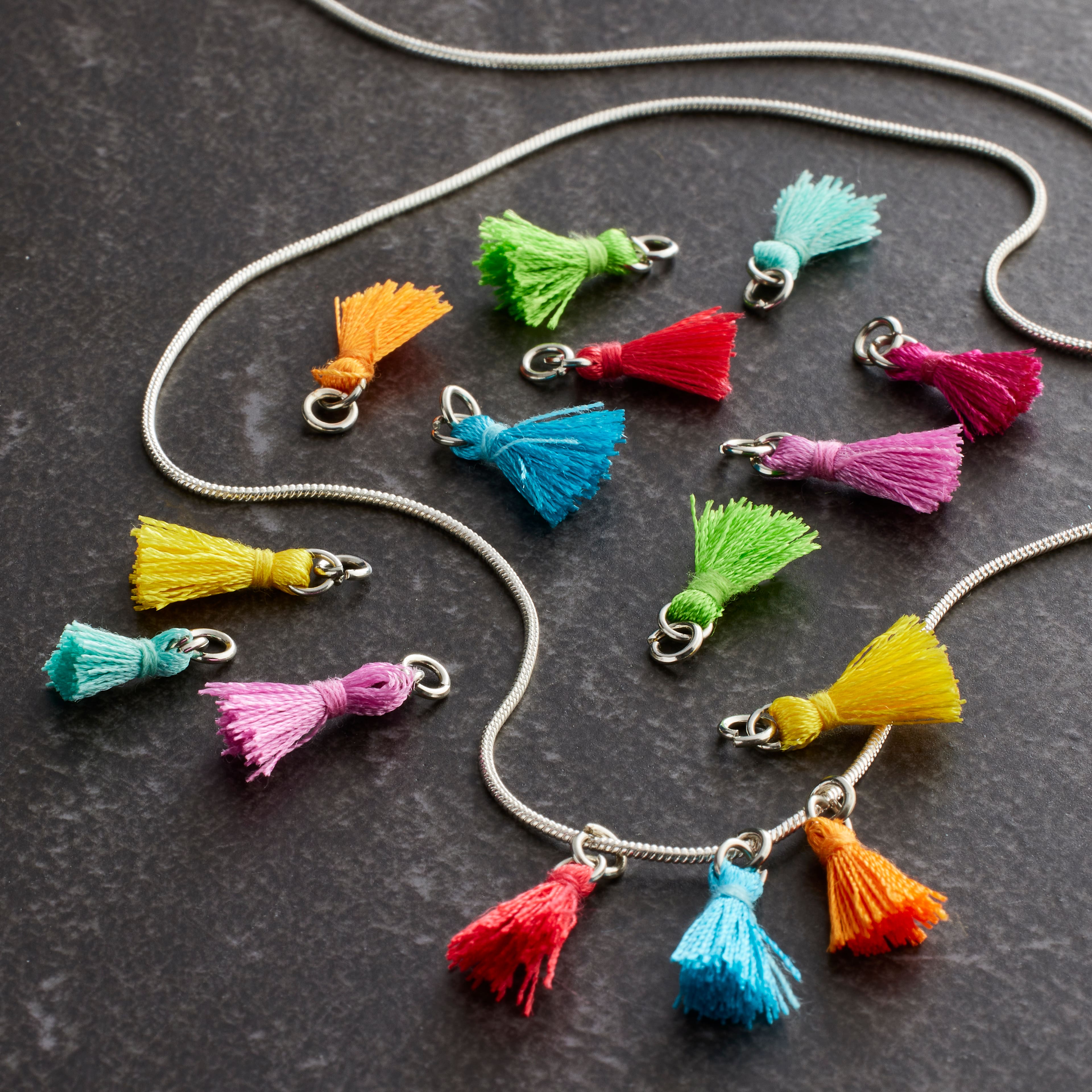 Charmalong™ Rhodium Tassel Charms by Bead Landing™