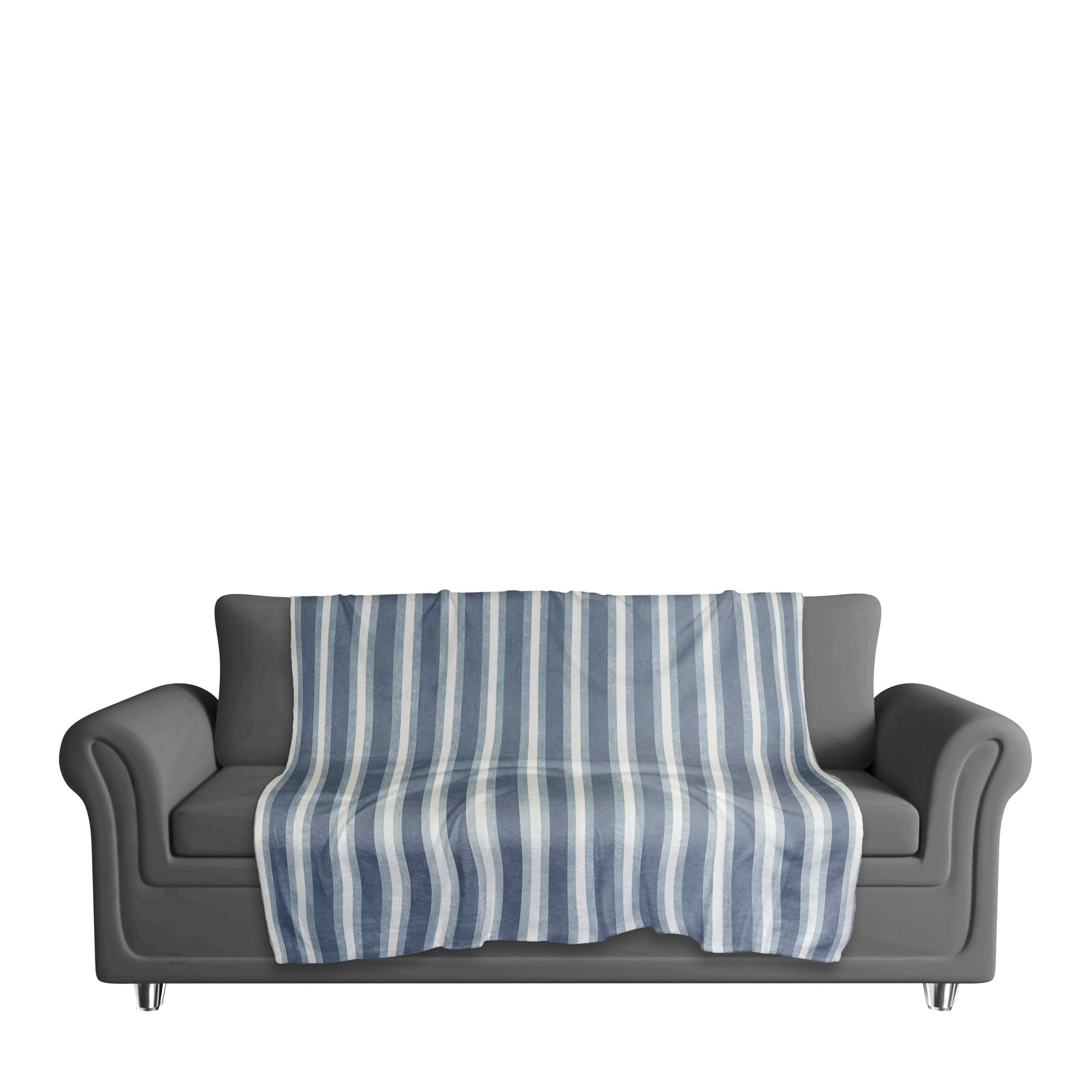 Blue Stripes Sherpa Fleece Blanket