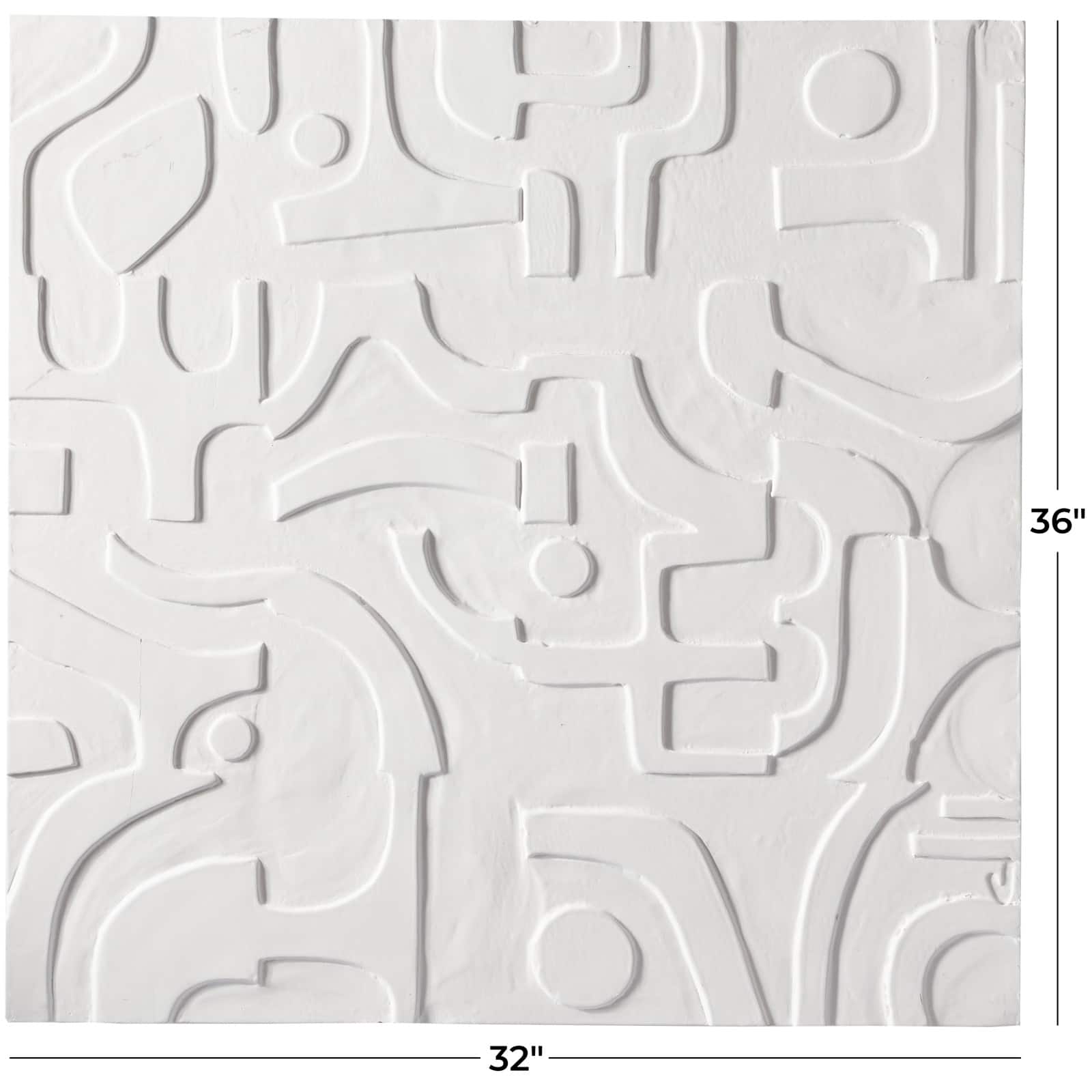 CosmoLiving by Cosmopolitan White Wood Intricately Carved Geometric Wall Decor 32" x 2" x 32"