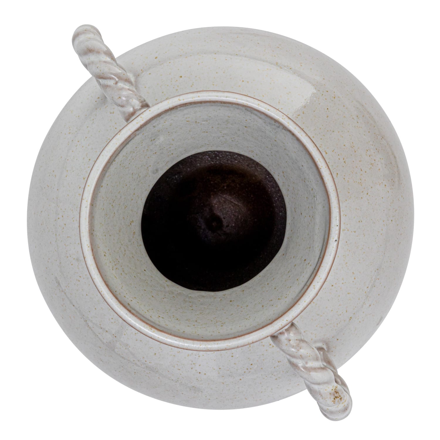 Hello Honey® 9.25" Cream Reactive Glaze Stoneware Vase with Twisted Handle