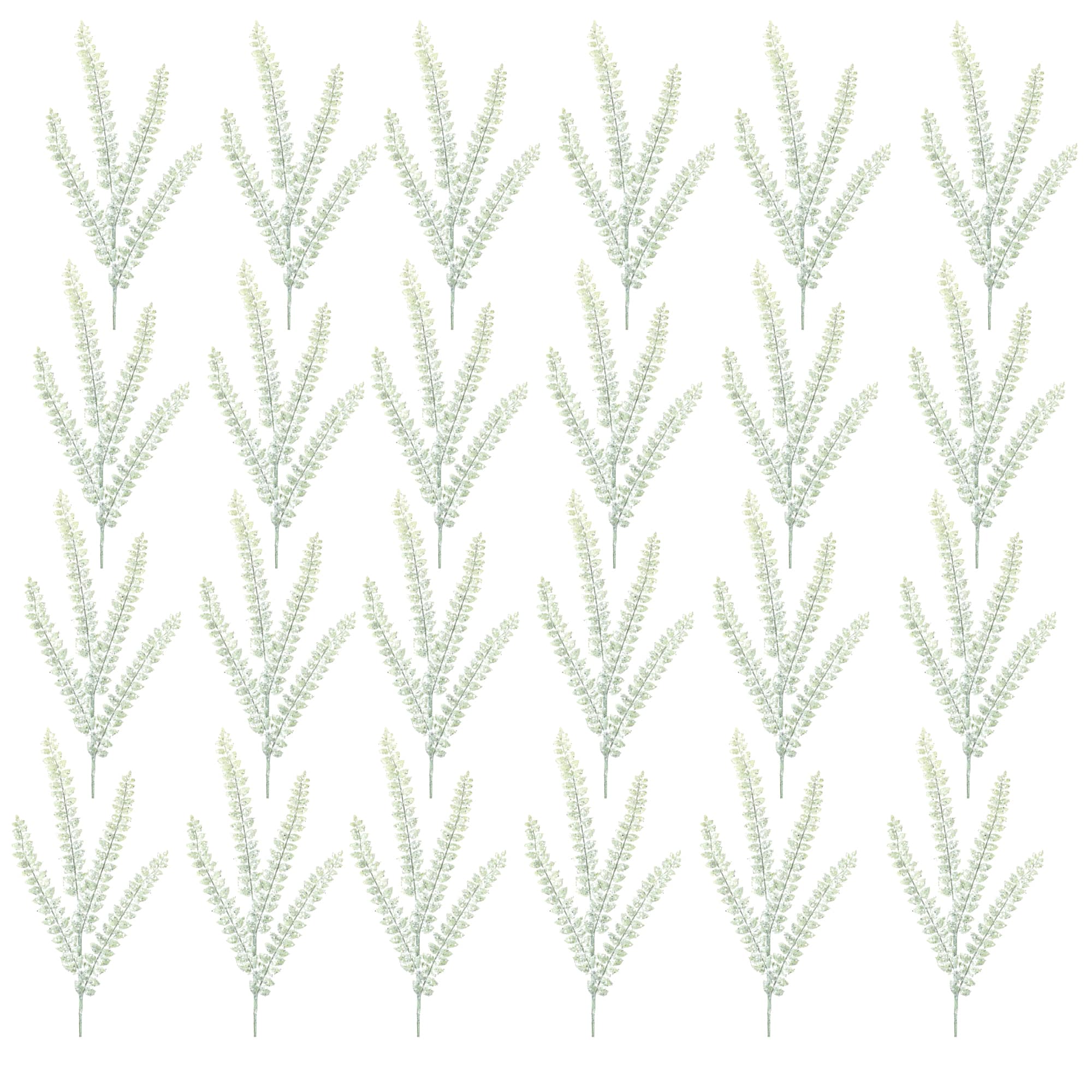 Sage Green Glittered Fern Spray, 24ct.