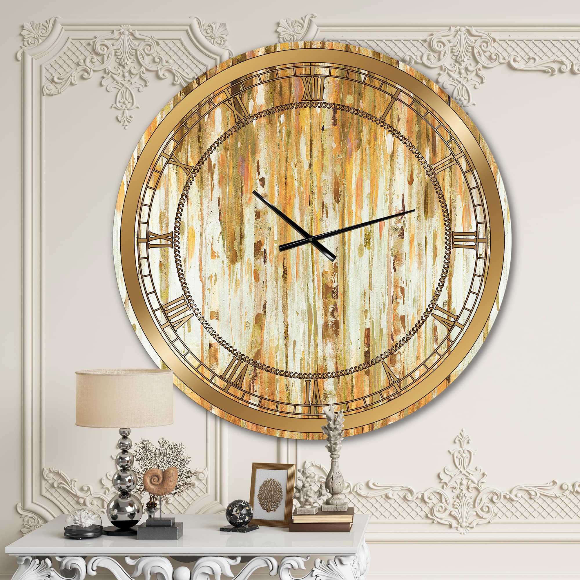 Designart the Forest I Fall Crop Glam Wall Clock