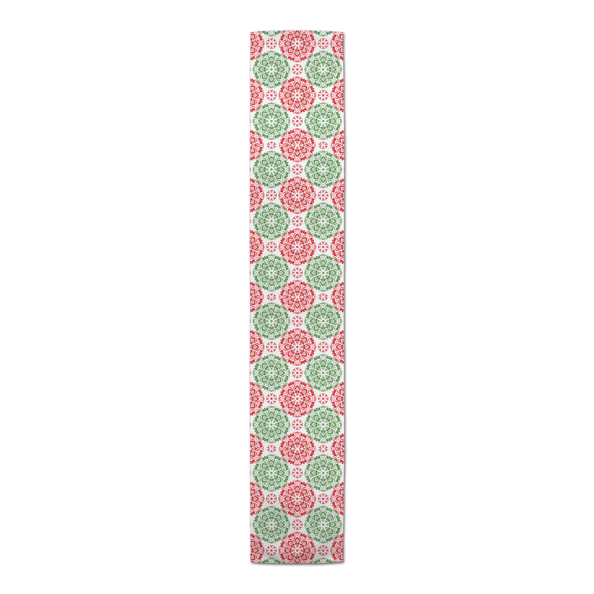 Christmas Kaleidoscope Pattern Poly Twill Table Runner