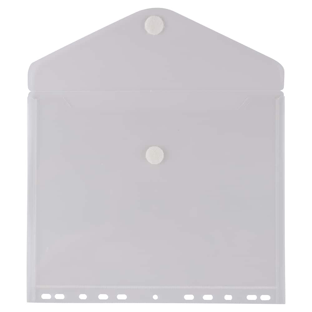 JAM Paper 8.5" x 11" Clear Plastic Hook & Loop Closure Envelopes, 12ct.
