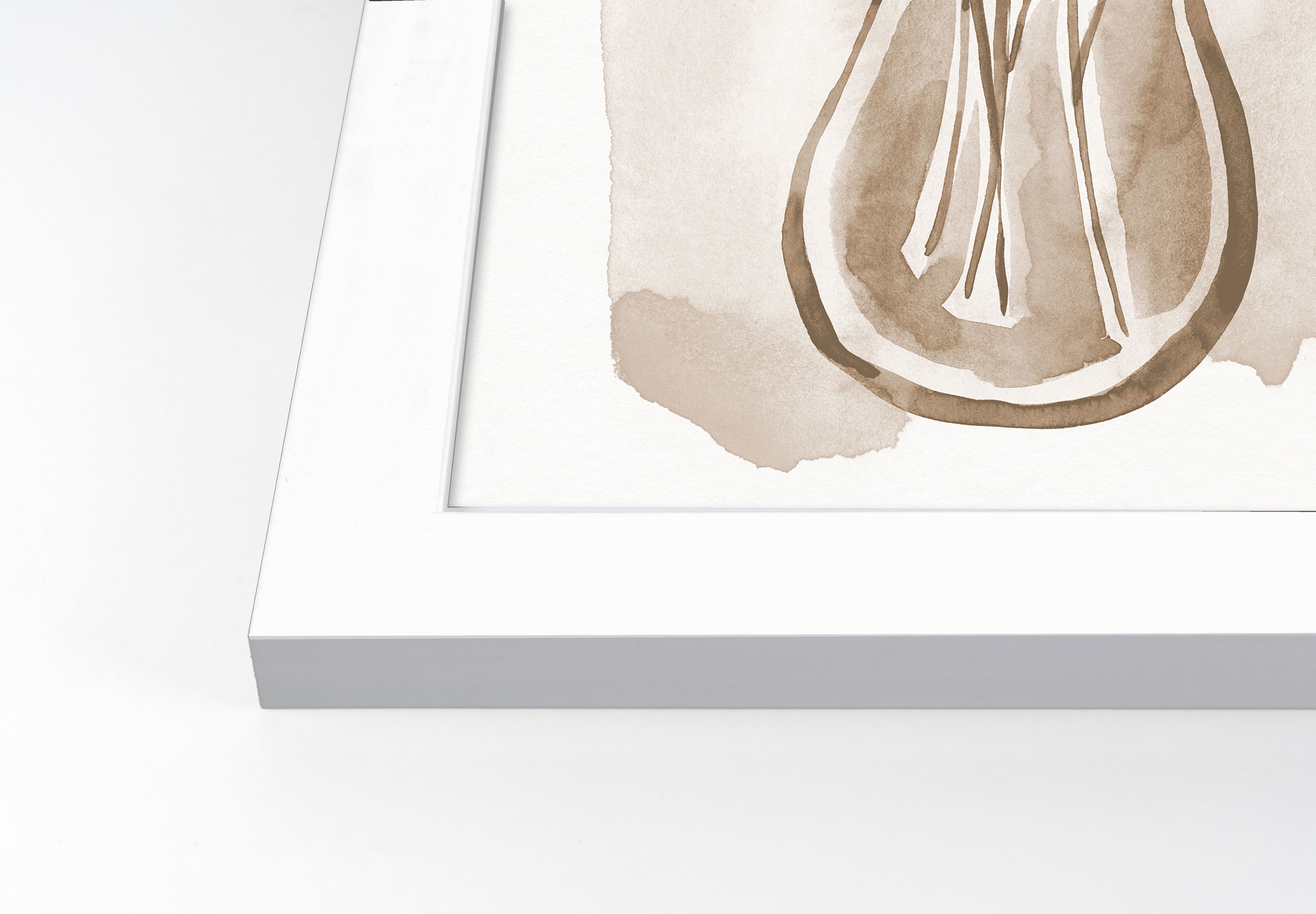 Flowing Floral Vase White Framed Print Under Plexiglass