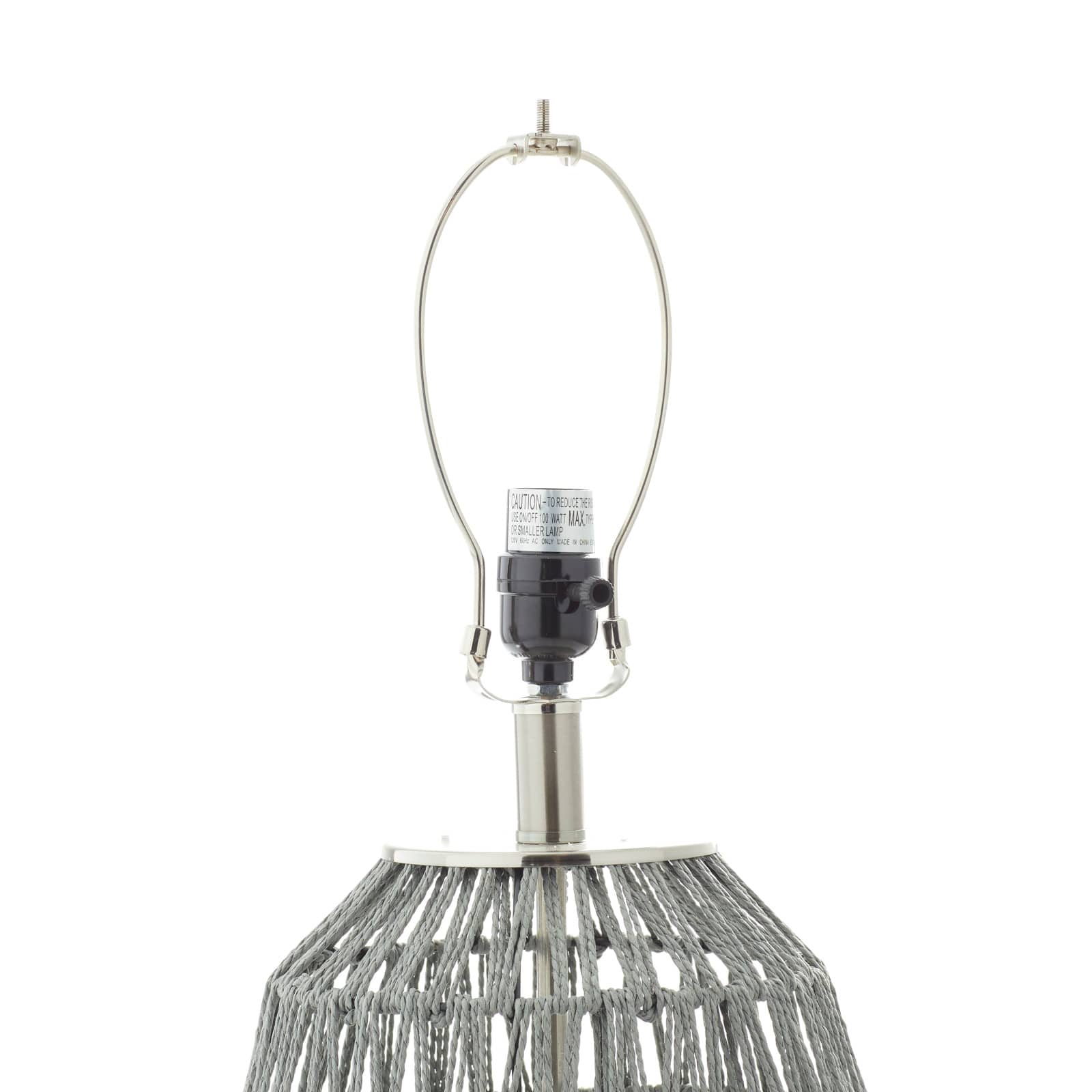 Grey Cotton Coastal Table Lamp, 25" x 15" x 15'